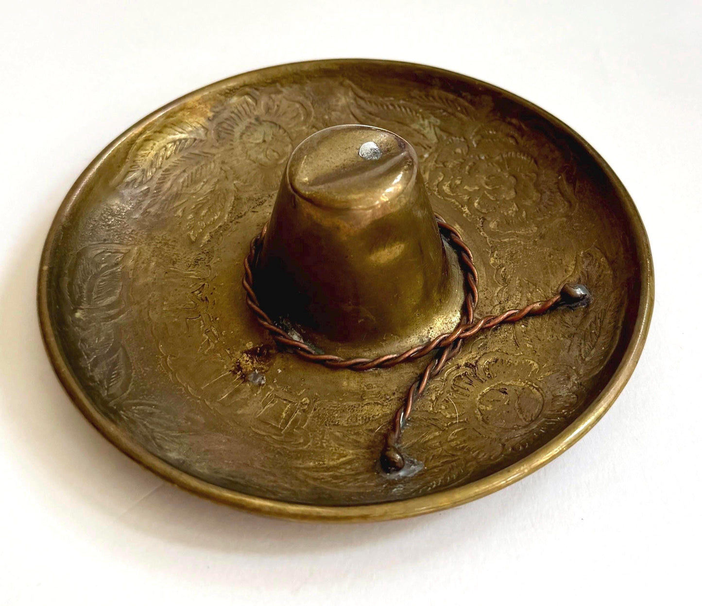 Vintage Brass Cowboy Hat Ashtray Western Decor Tobacciana