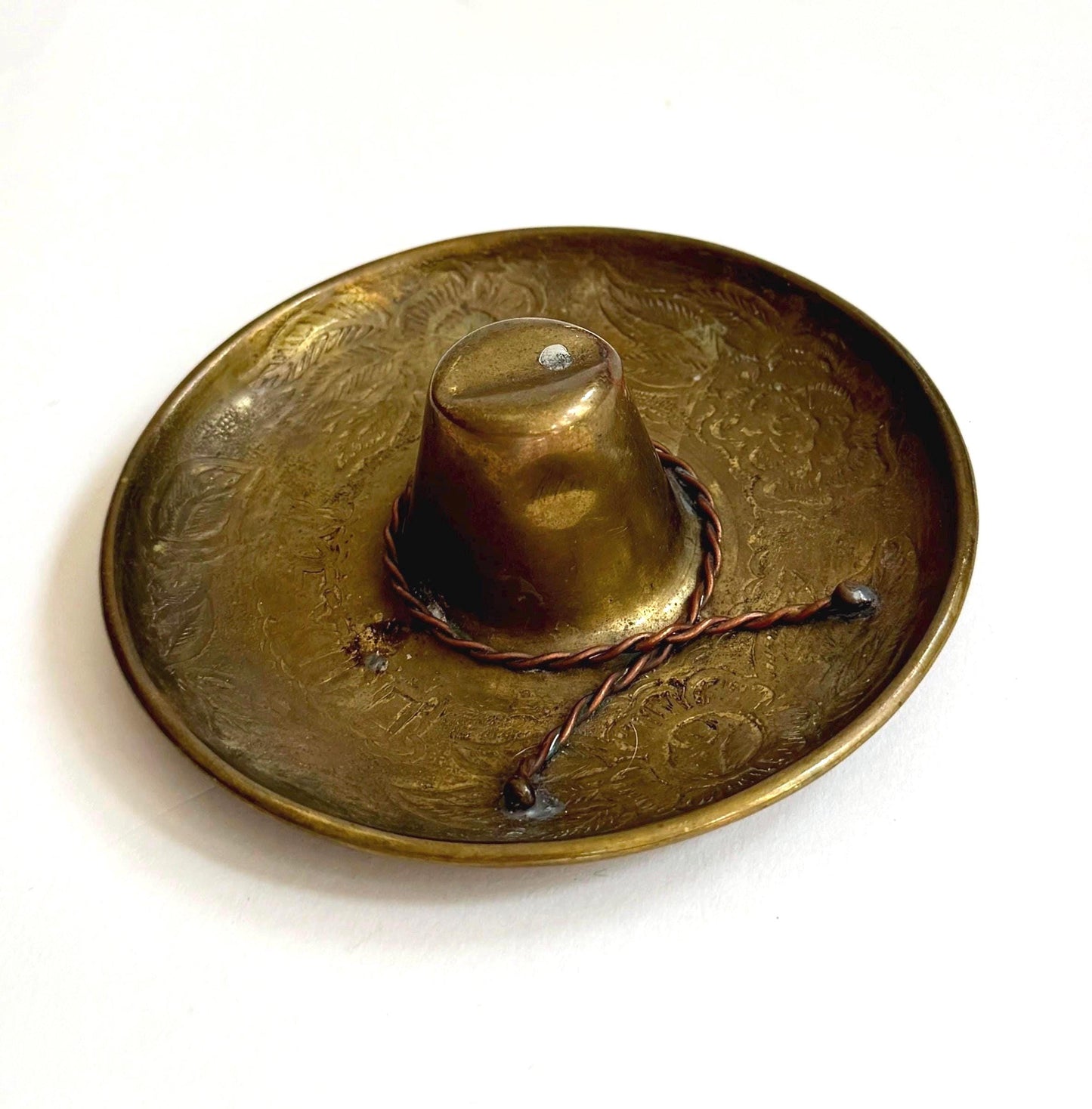 Vintage Brass Cowboy Hat Ashtray Western Decor Tobacciana