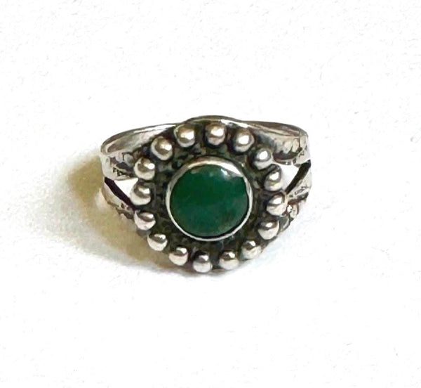 Fred Harvey Era Turquoise Ring Fred Native American Navajo Sterling Silver Size 6.5