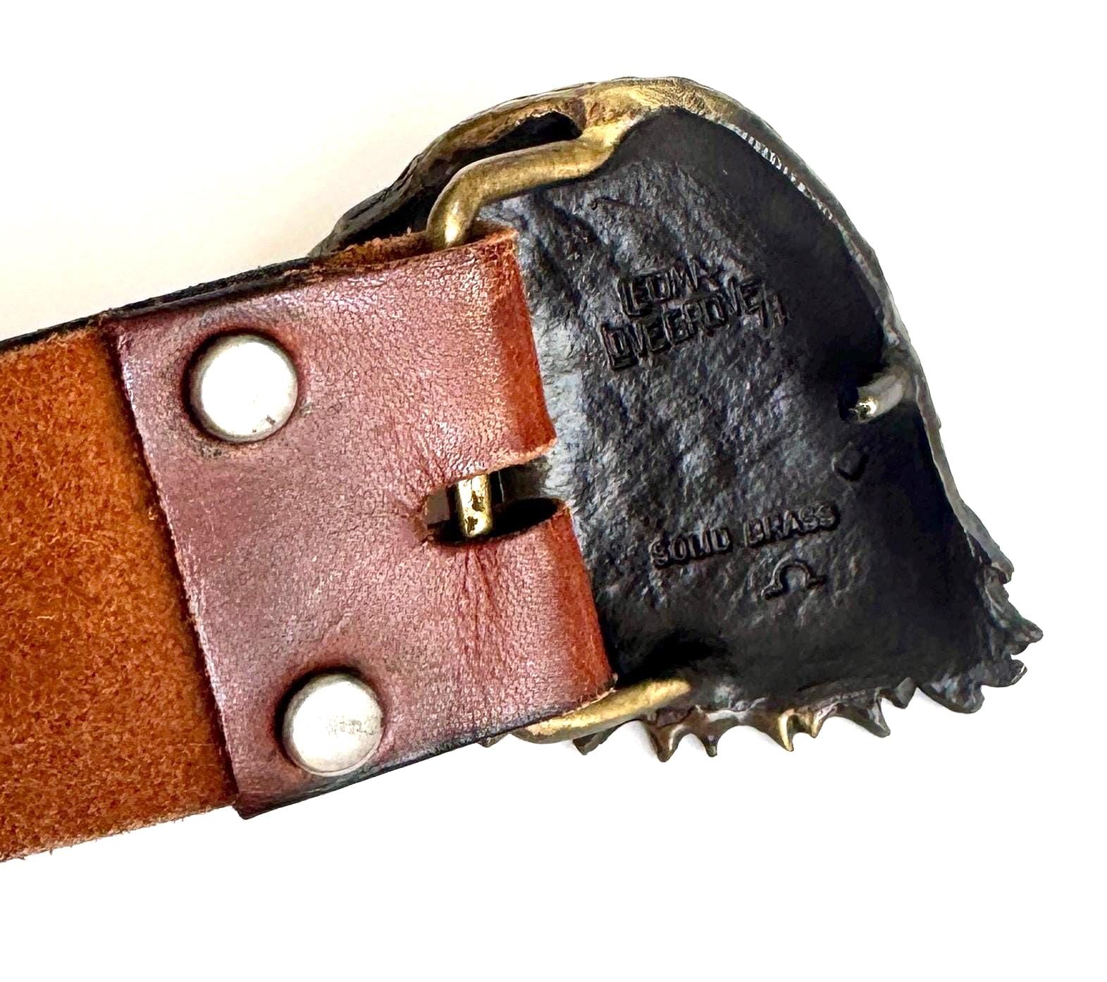 Vintage Eagle Brass Buckle Belt 70s Leoma Lovegrove Omega