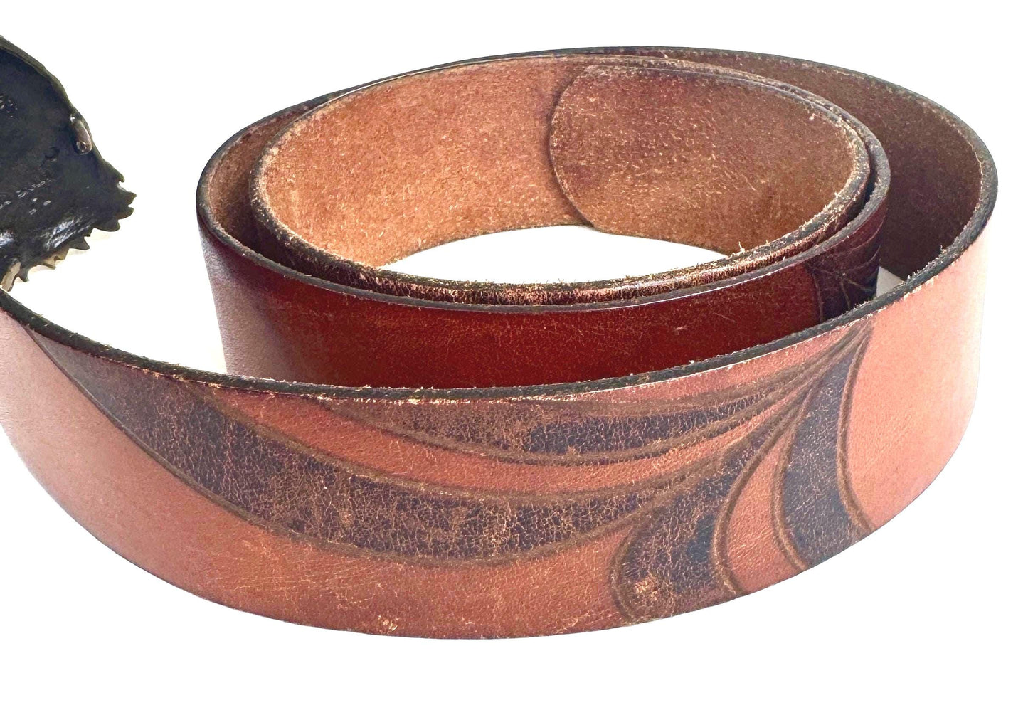 Vintage Eagle Brass Buckle Belt 70s Leoma Lovegrove Omega