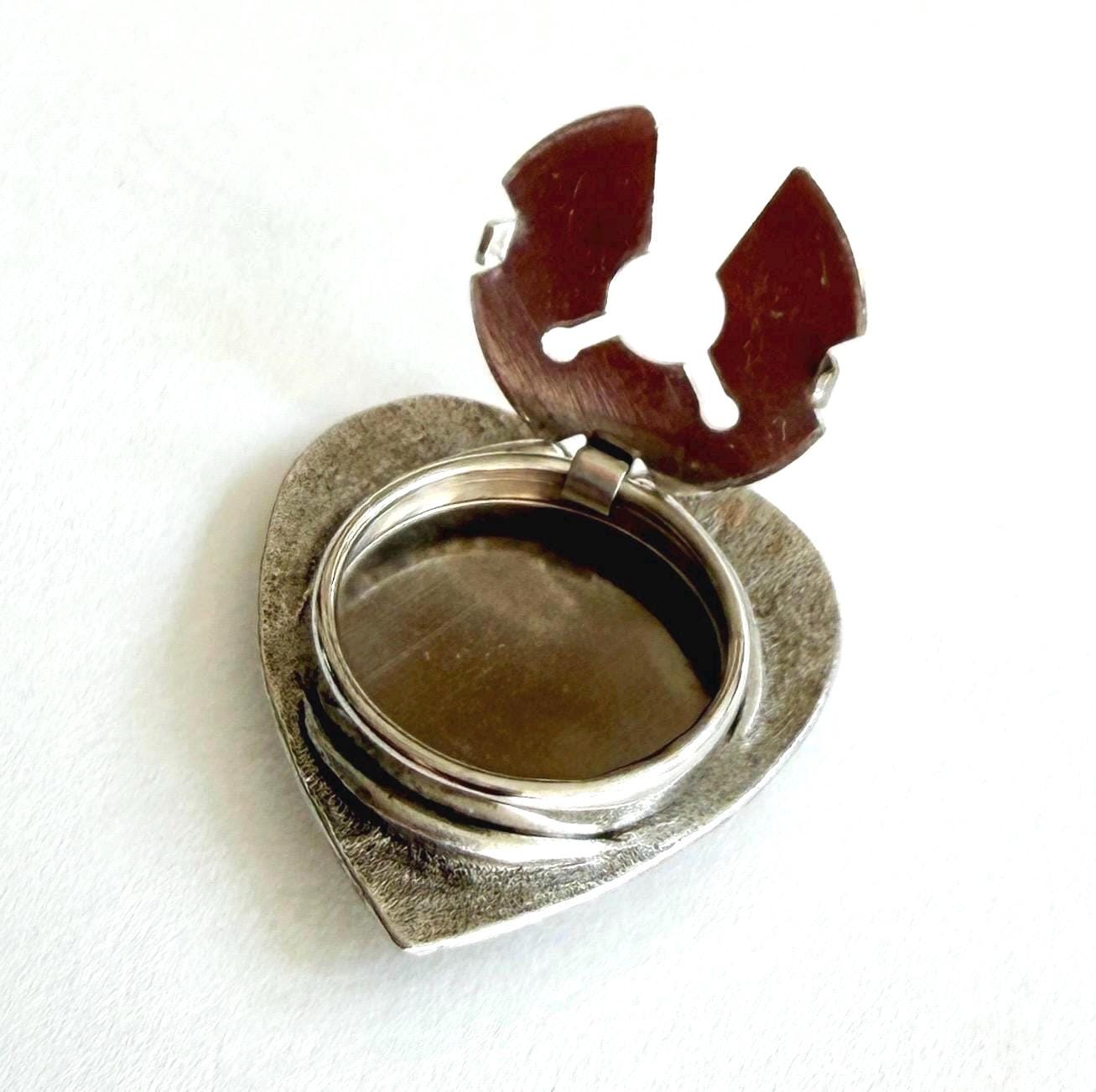Vintage Sterling Silver Button Cover Western Heart Star