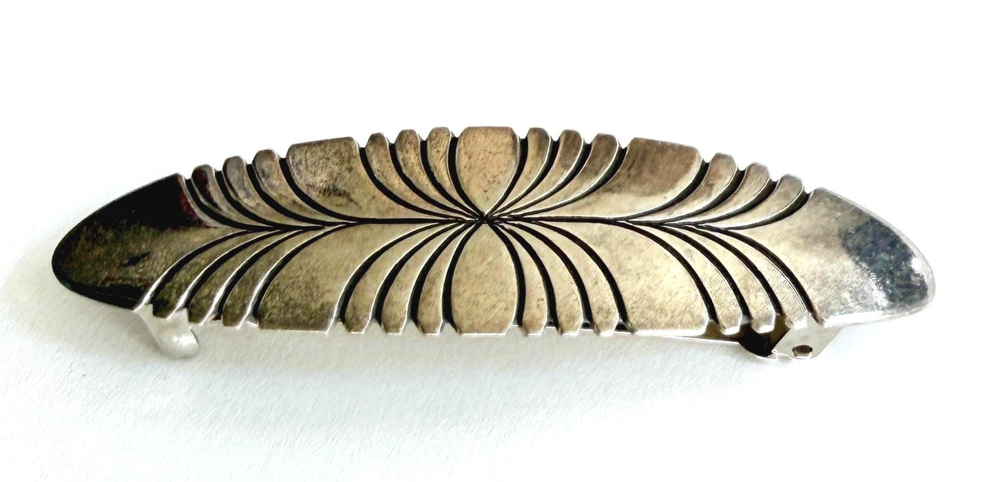 Vintage Navajo Sterling Silver Barrette Hair Clip
