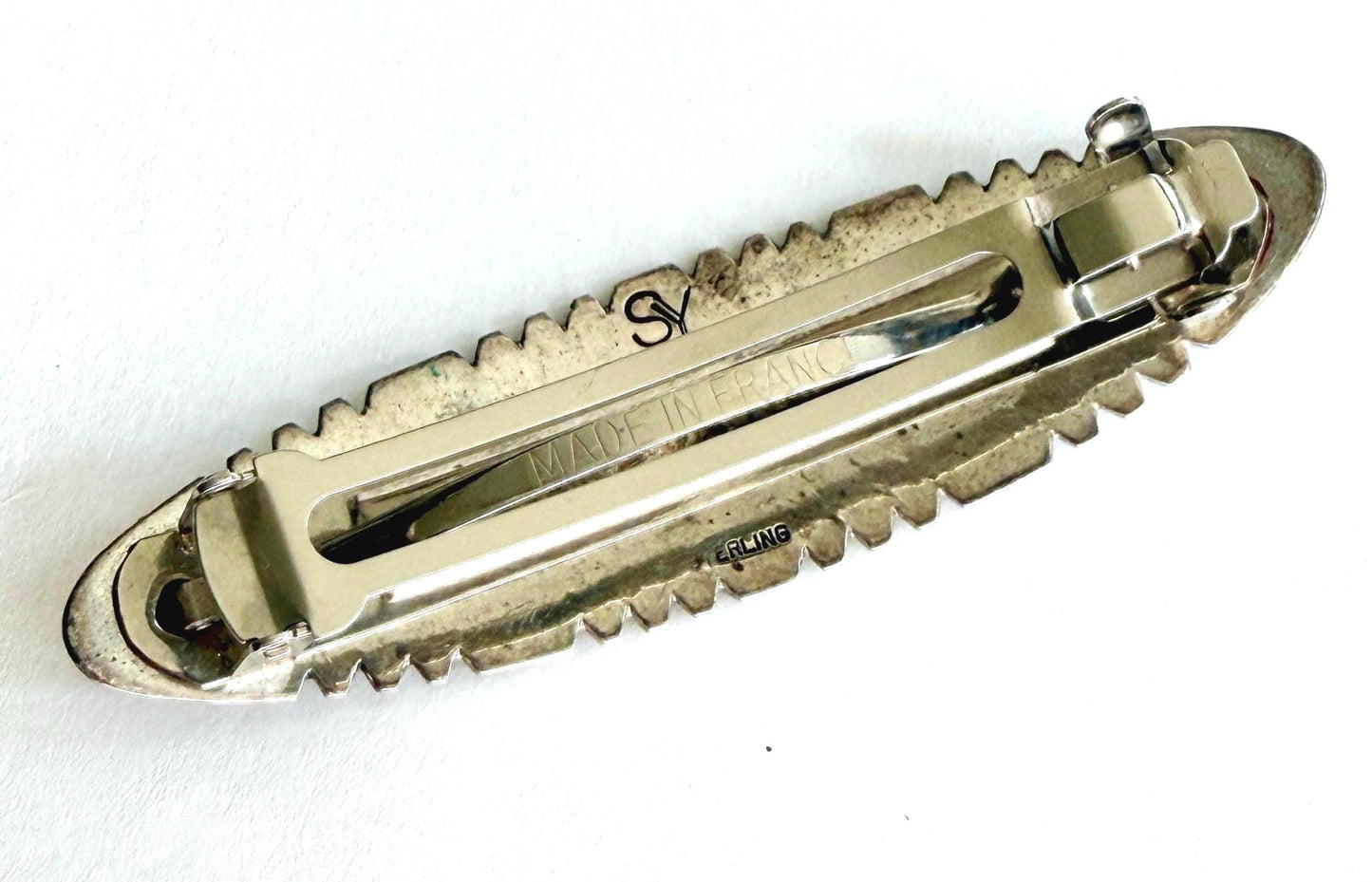 Vintage Navajo Sterling Silver Barrette Hair Clip