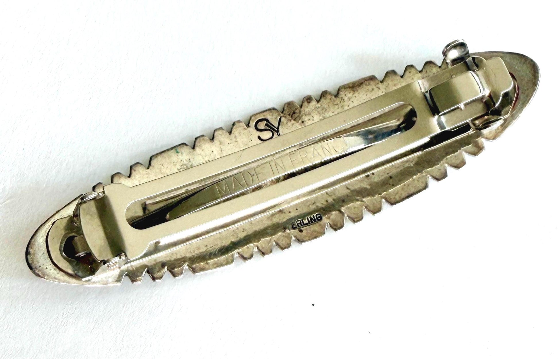 Vintage Navajo Sterling Silver Barrette Hair Clip