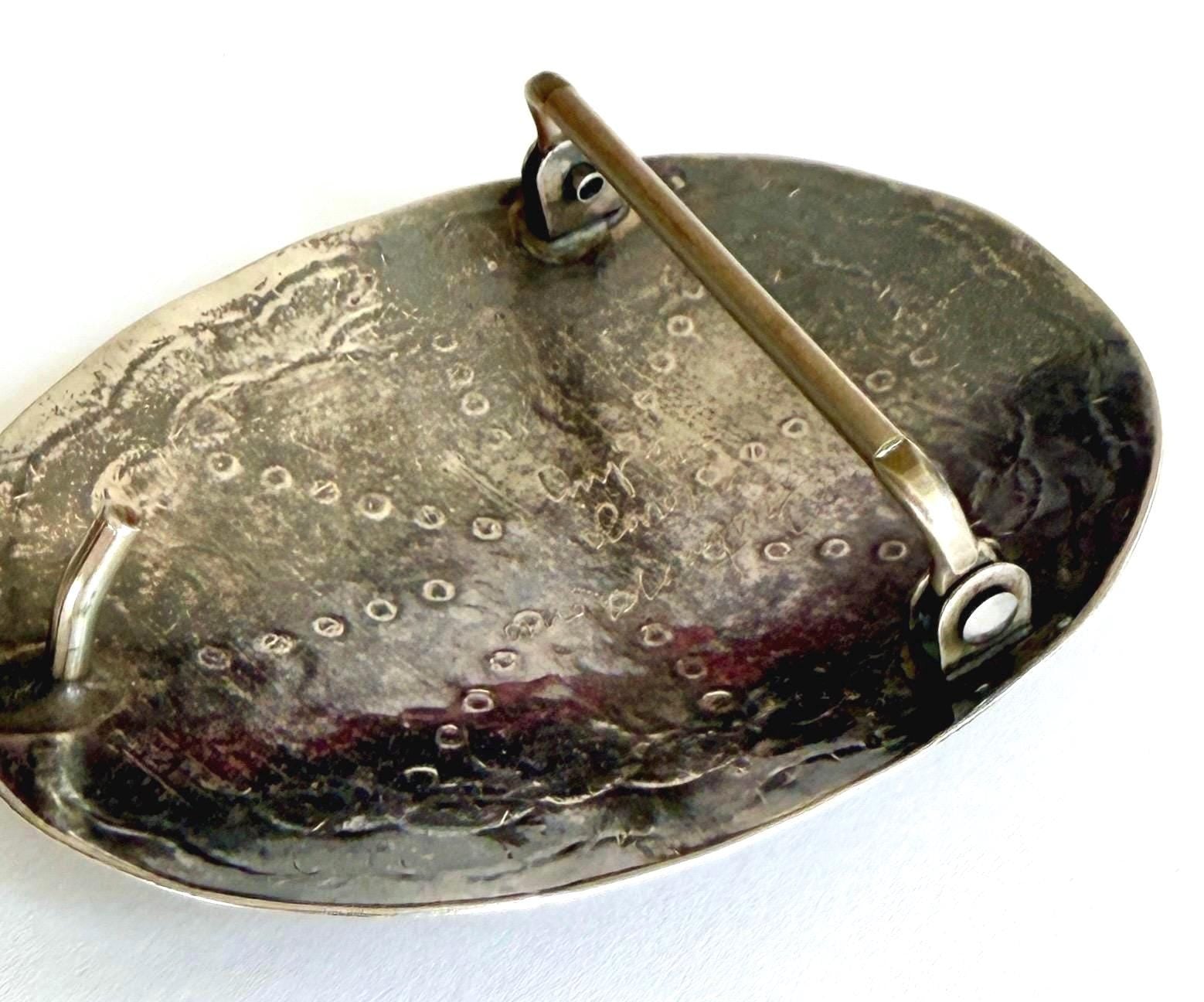Sterling Silver Turquoise Buckle Signed Vintage Native American Navajo