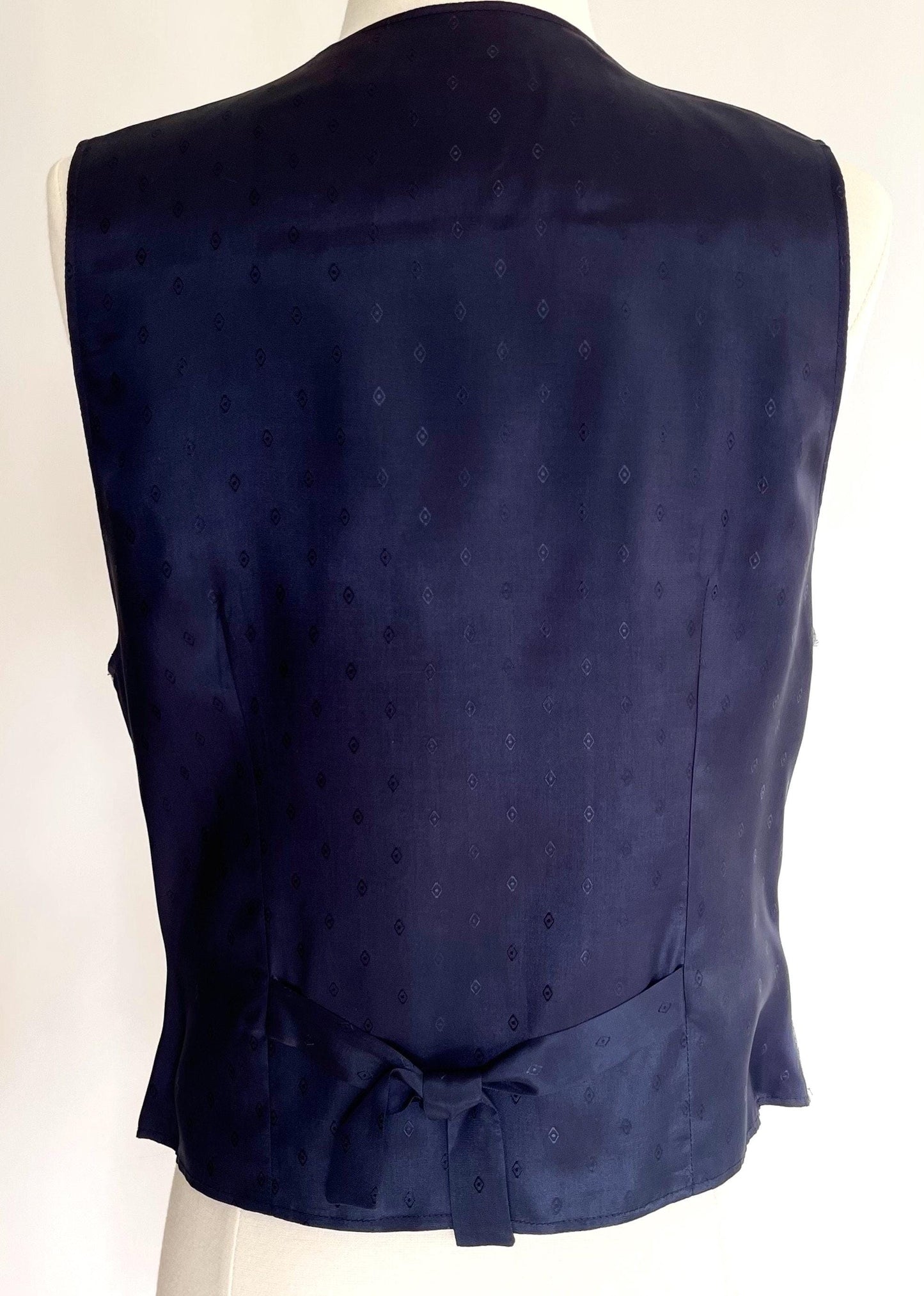 Vintage 90s Pendleton Wool Vest Waistcoat Navy Blue Herringbone