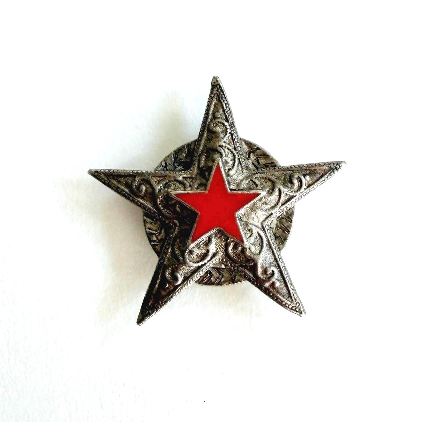 Vintage Sterling Silver Button Cover Western Heart Star