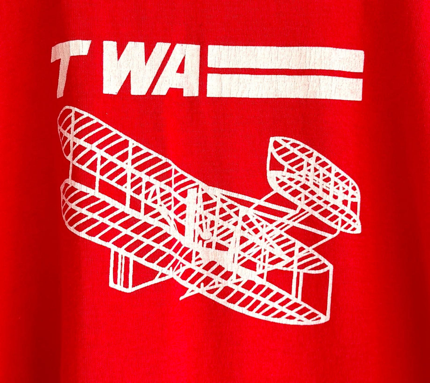 80s TWA Red Graphic Tshirt Vintage Trans World Airlines Tee