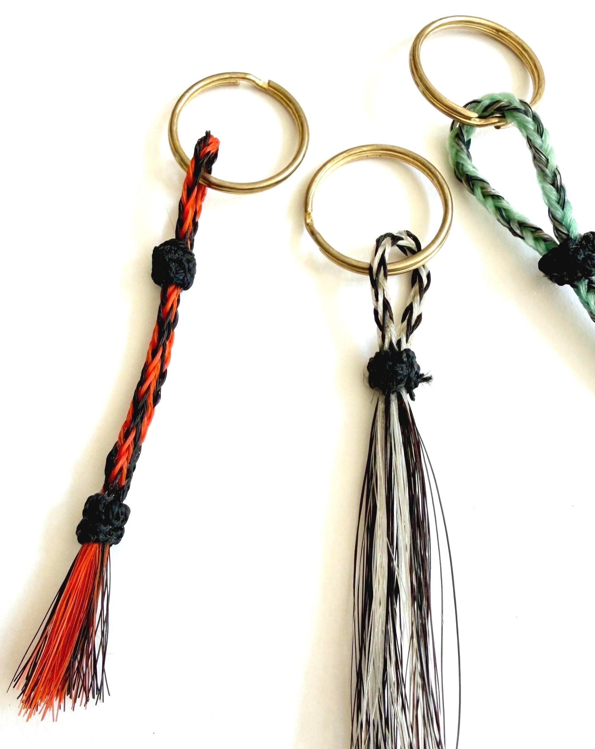 Vintage Horse Hair Keychain Western Style