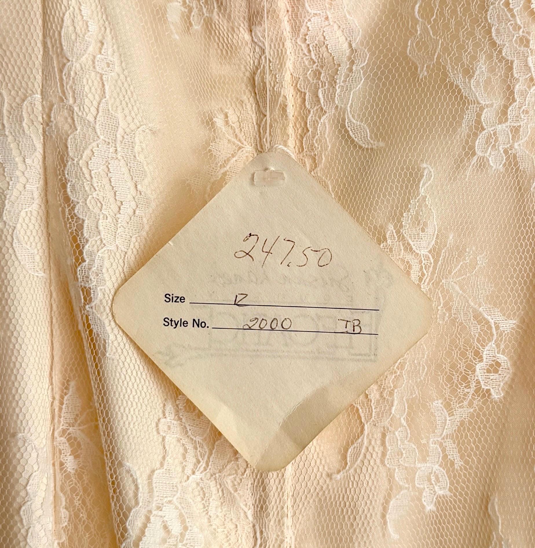 Vintage Lace Wedding Dress 70's 80's Susan Lane's Country Elegance Long Sleeve with Keyhole Back
