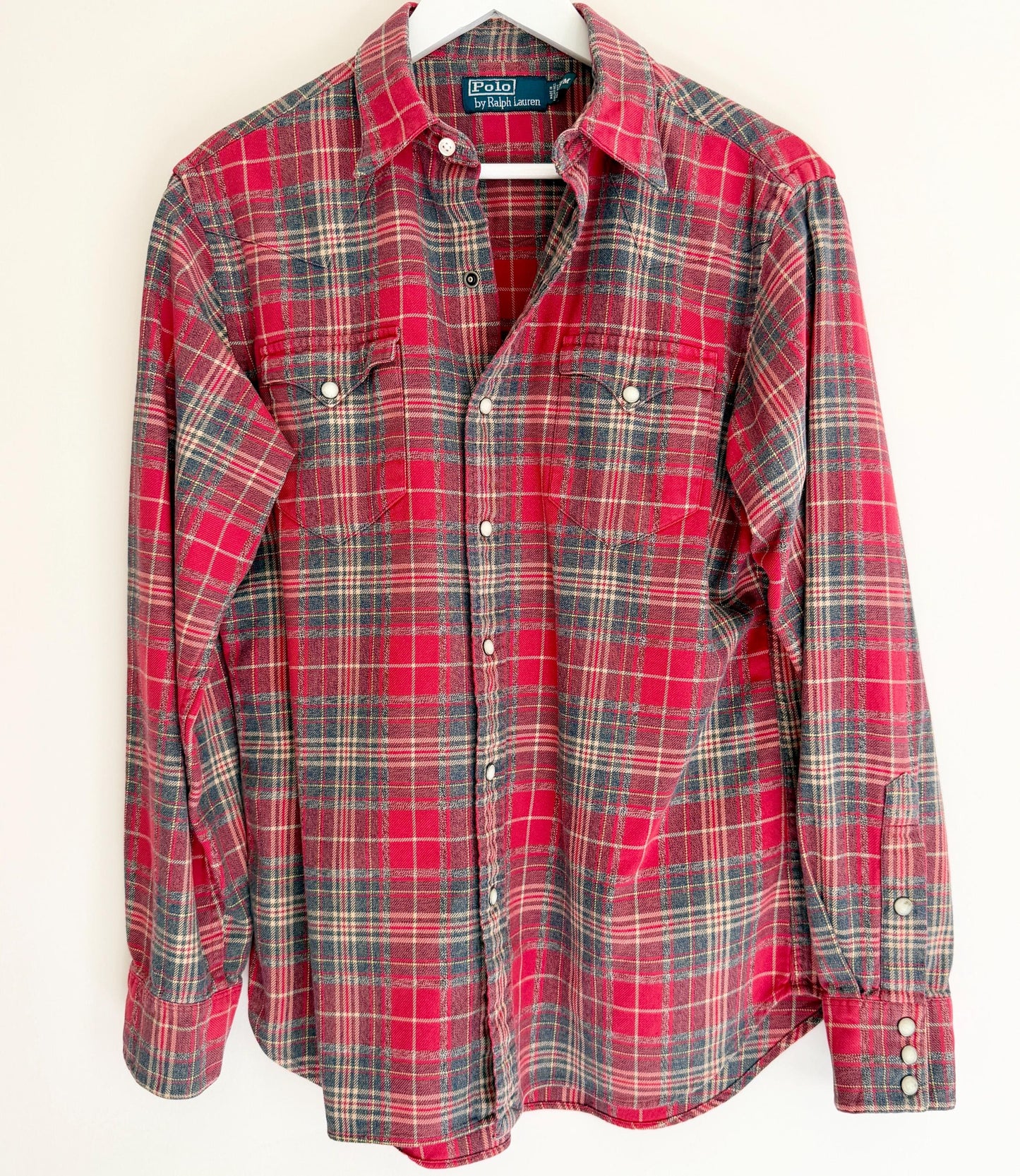 Vintage Polo Ralph Lauren Western Shirt Red Plaid 80s 90s