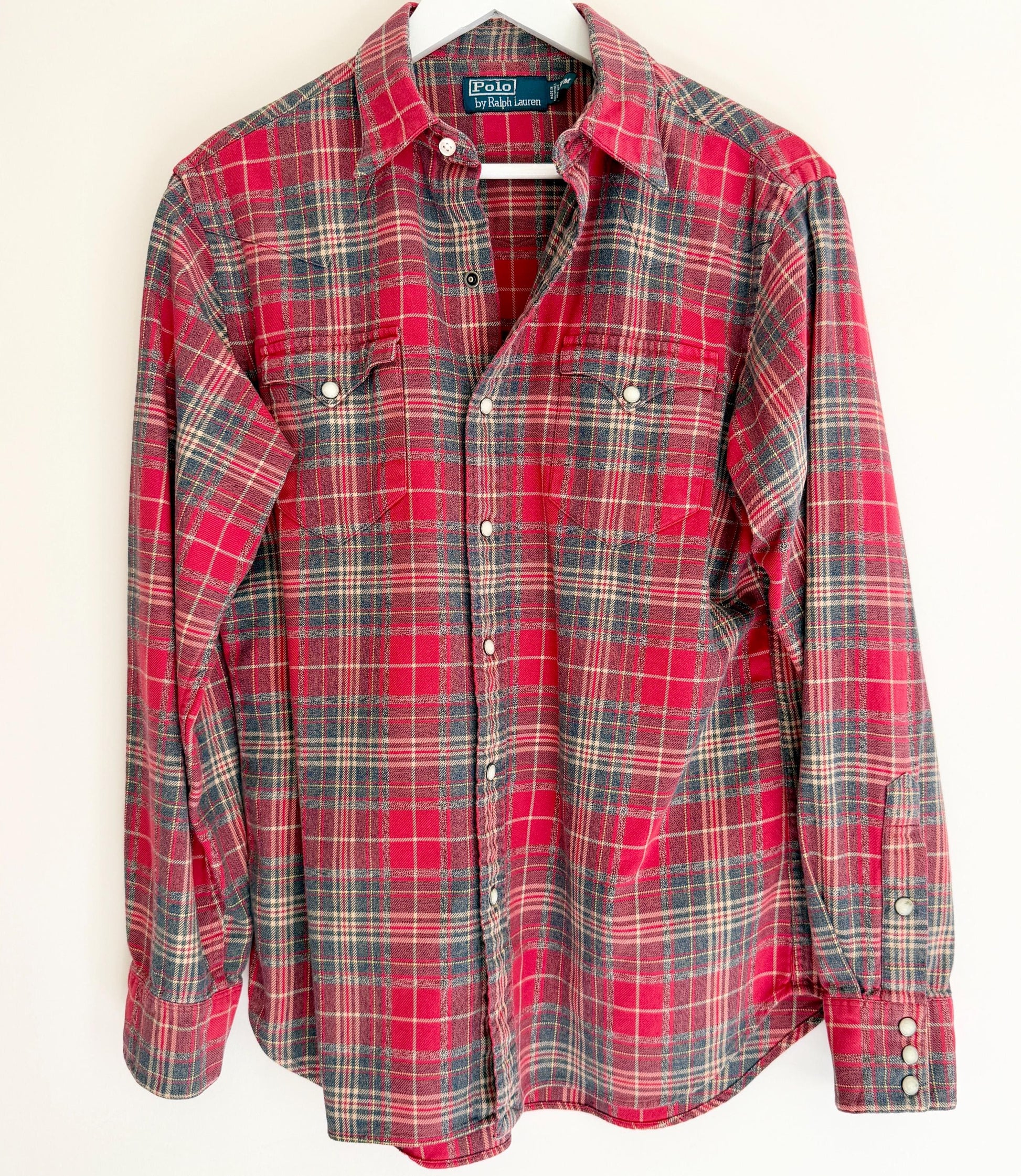 Vintage Polo Ralph Lauren Western Shirt Red Plaid 80s 90s