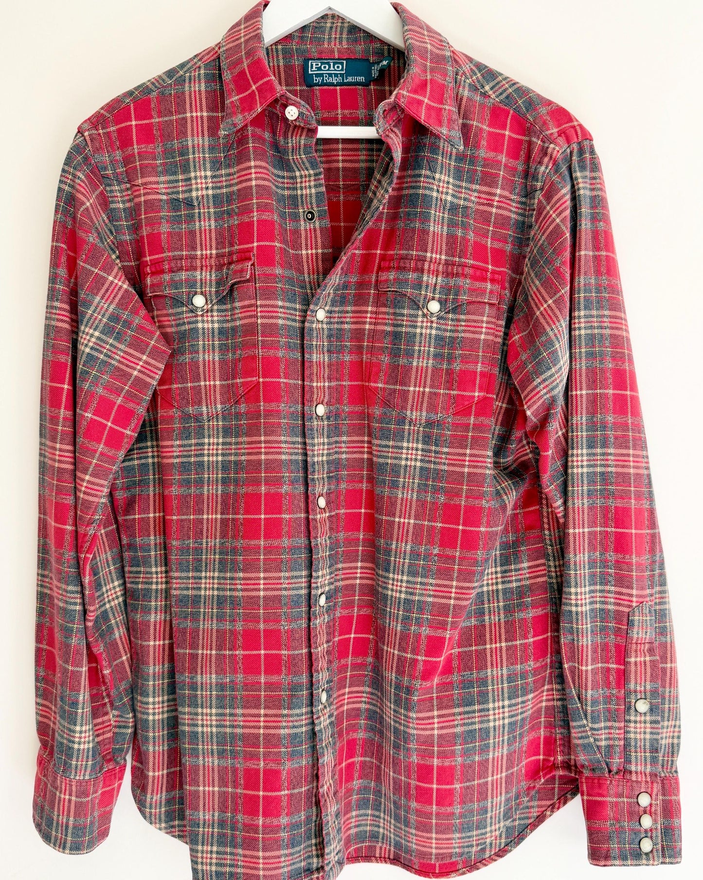 Vintage Polo Ralph Lauren Western Shirt Red Plaid 80s 90s