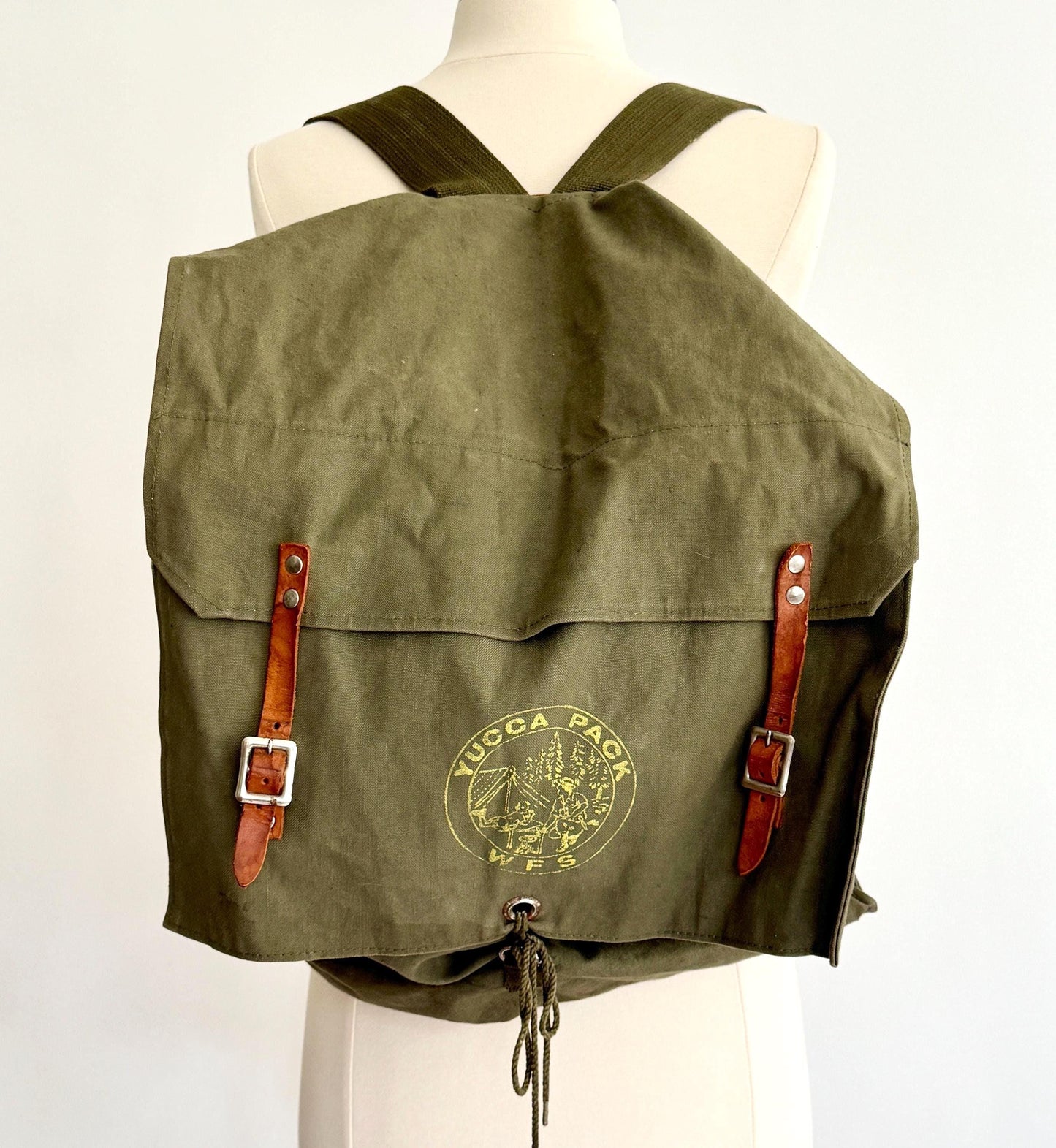 Vintage Army Green Canvas Backpack Yucca Pack Style 185