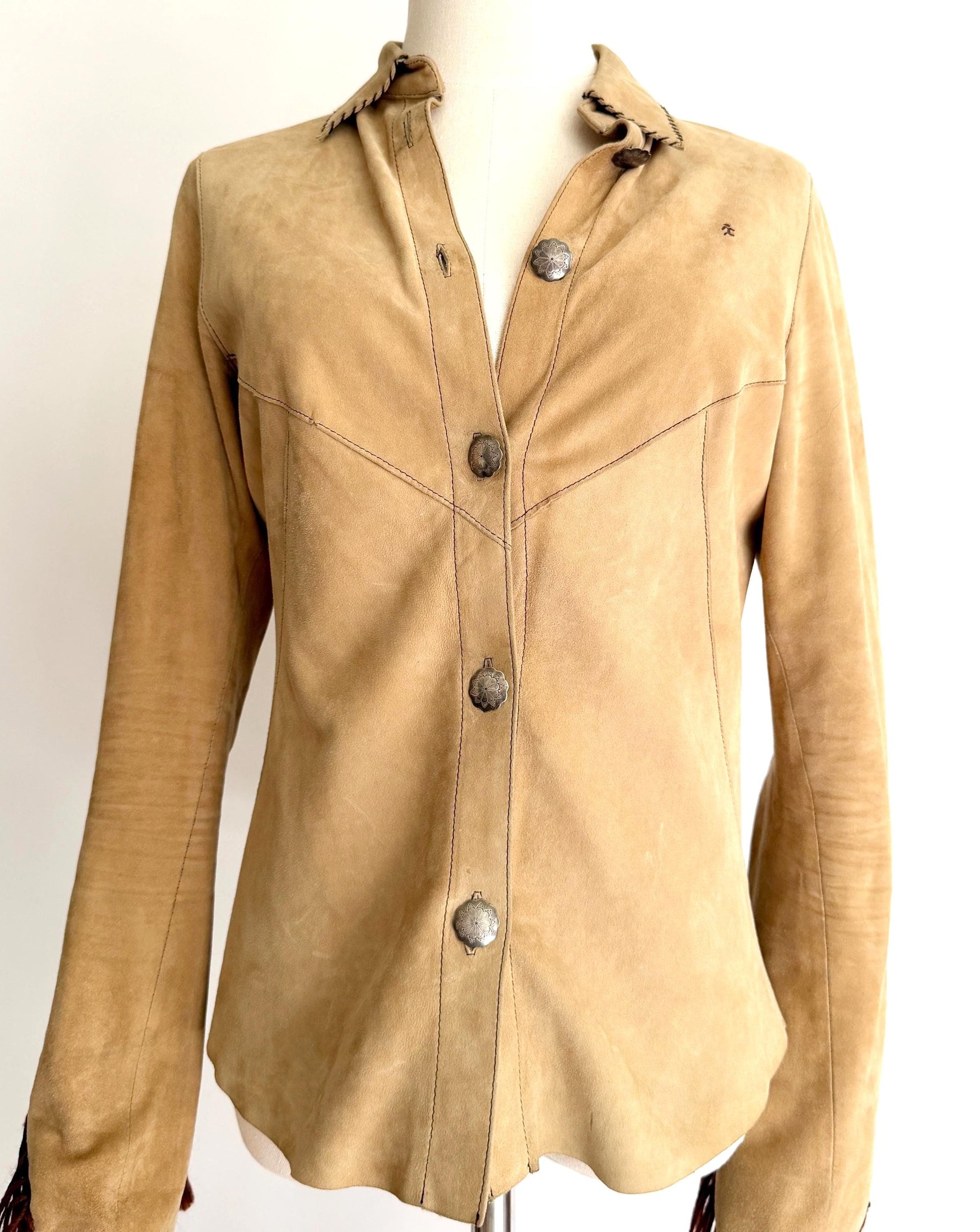 Vintage Henry Beguelin Suede Leather Shirt Jacket Made in Italy