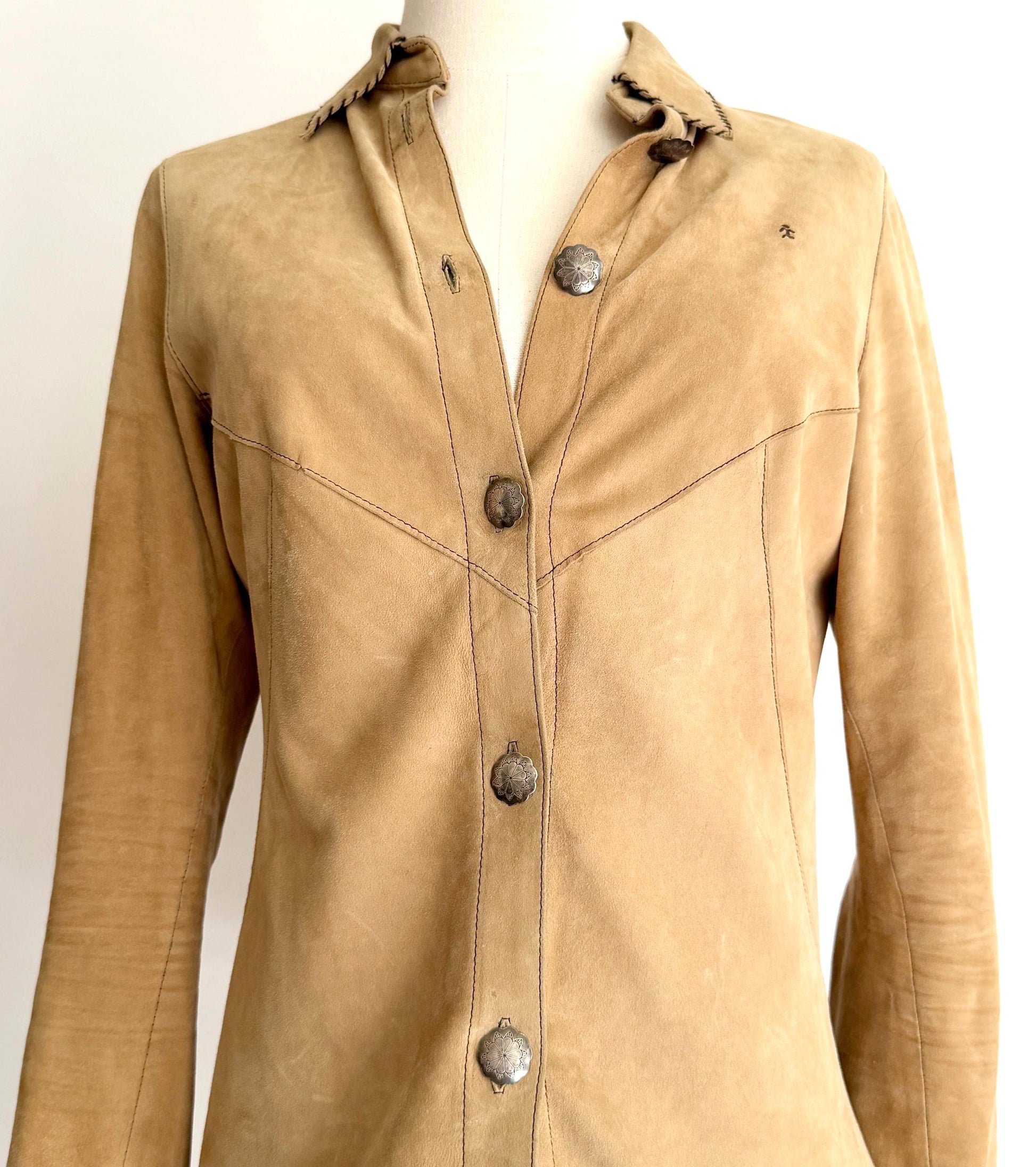 Vintage Henry Beguelin Suede Leather Shirt Jacket Made in Italy