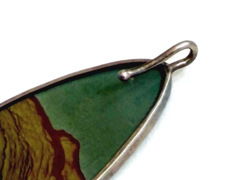 Vintage Native American Picture Jasper Pendant Organic Earth Tone