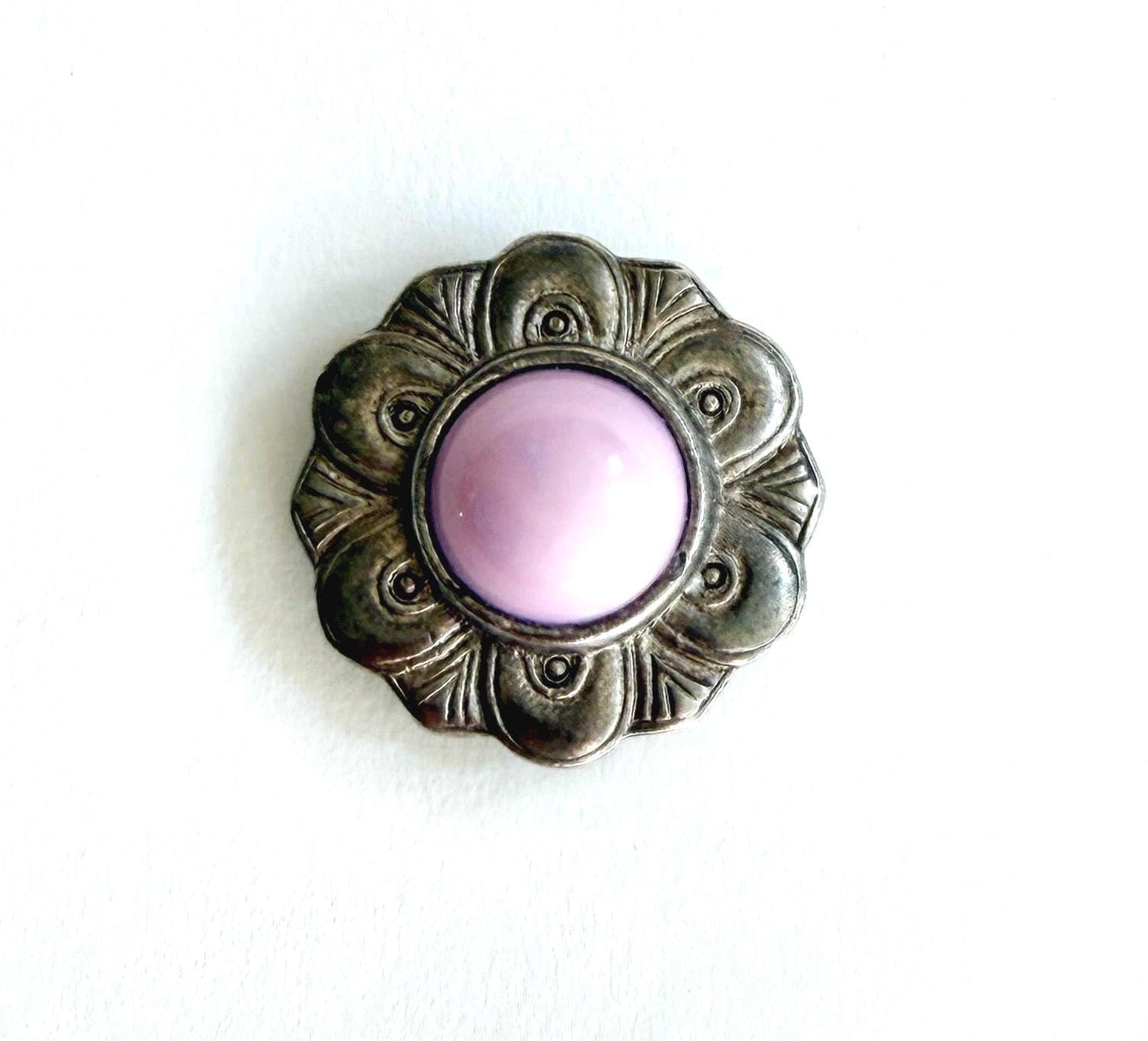 Vintage Sterling Silver Button Cover Western Heart Star
