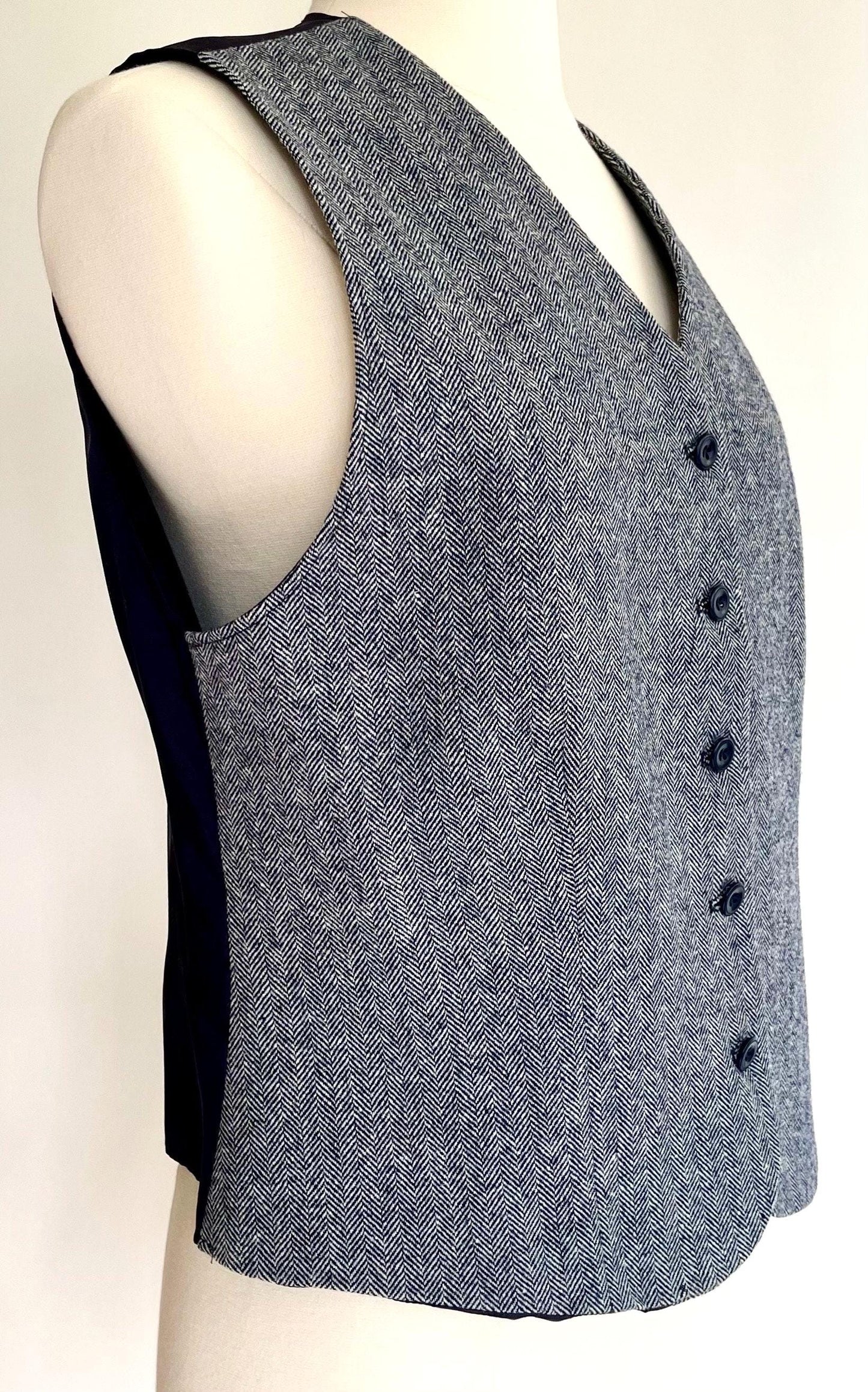 Vintage 90s Pendleton Wool Vest Waistcoat Navy Blue Herringbone