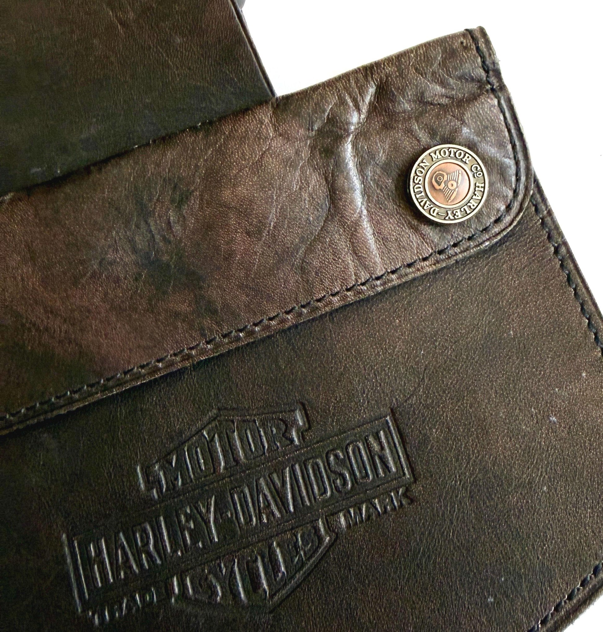 Vintage Harley Davidson Leather Belt Pouch Biker Bag