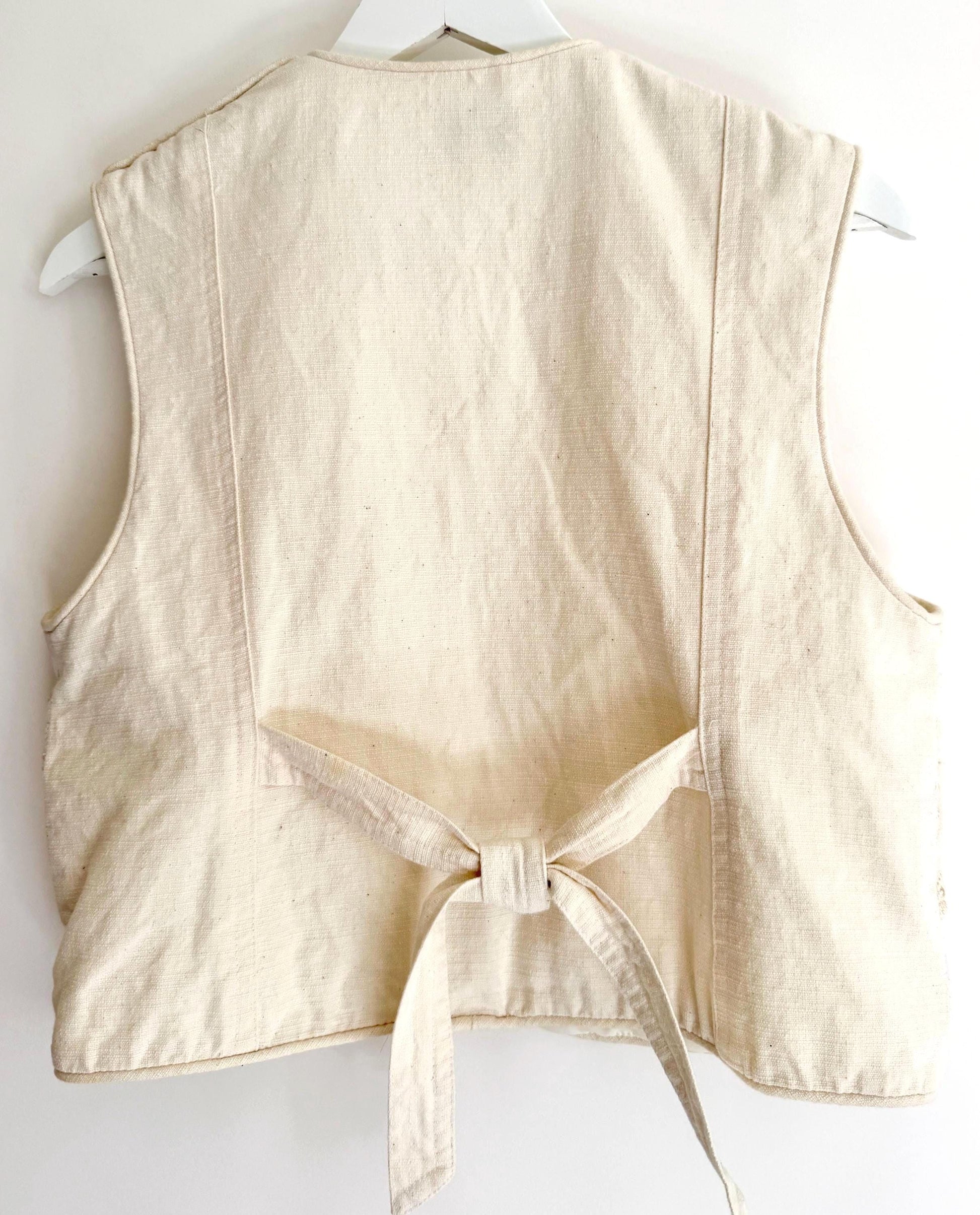 Vintage White Crochet Cropped Vest Made in Mexico