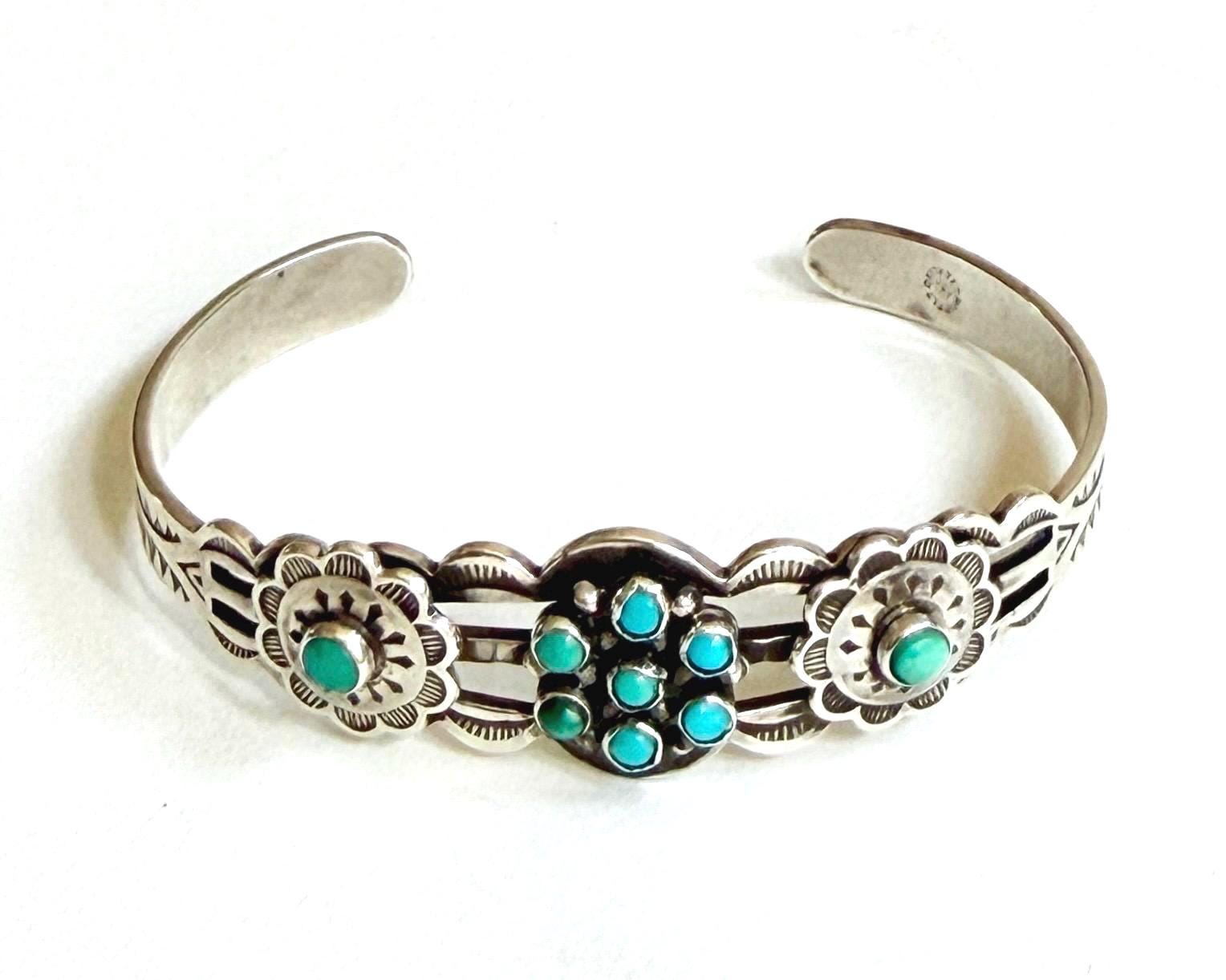 Early Navajo Turquoise Bracelet Cuff Fred Harvey Era Maisel's Trading Post