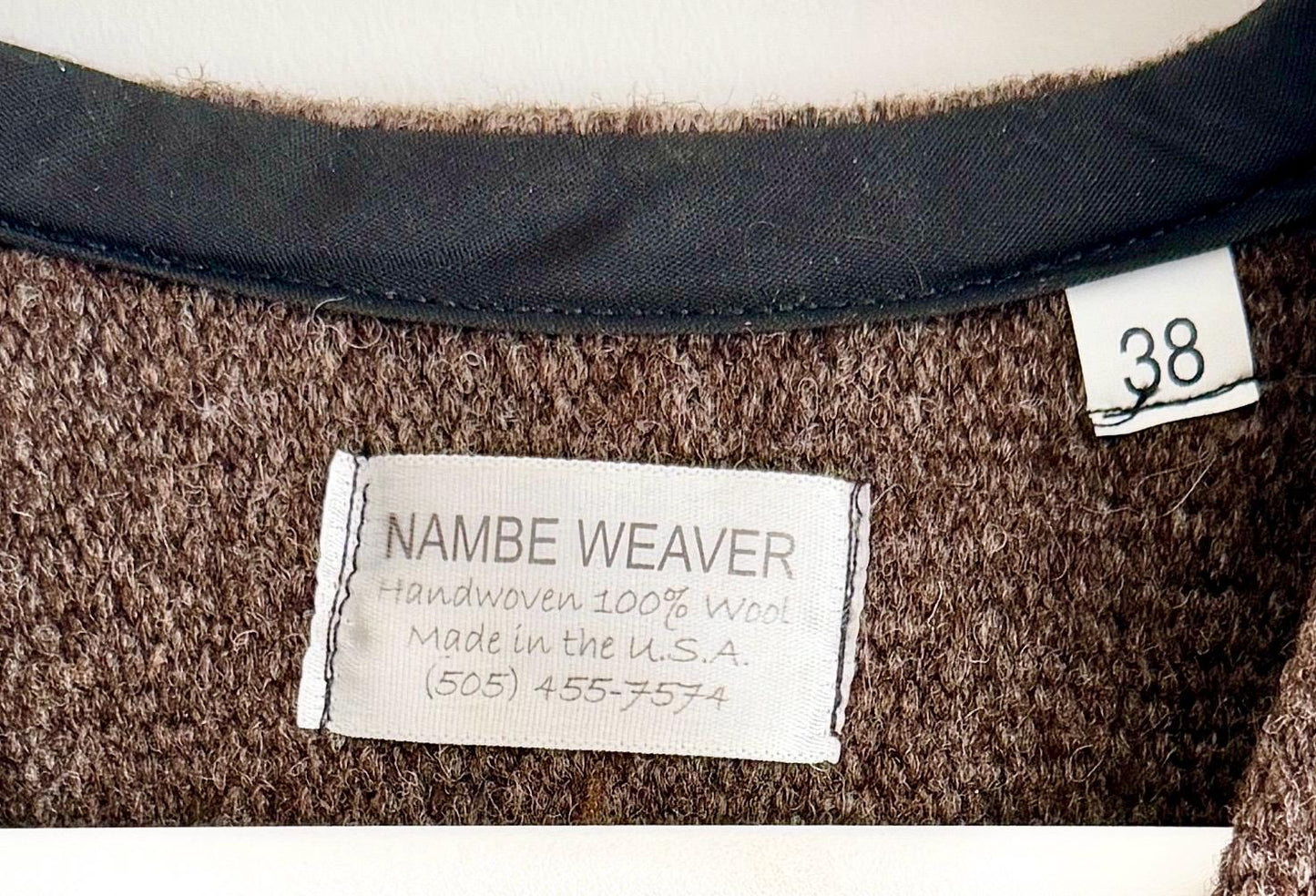 Vintage Brown Wool Vest Nambe Weavers New Mexico Handwoven