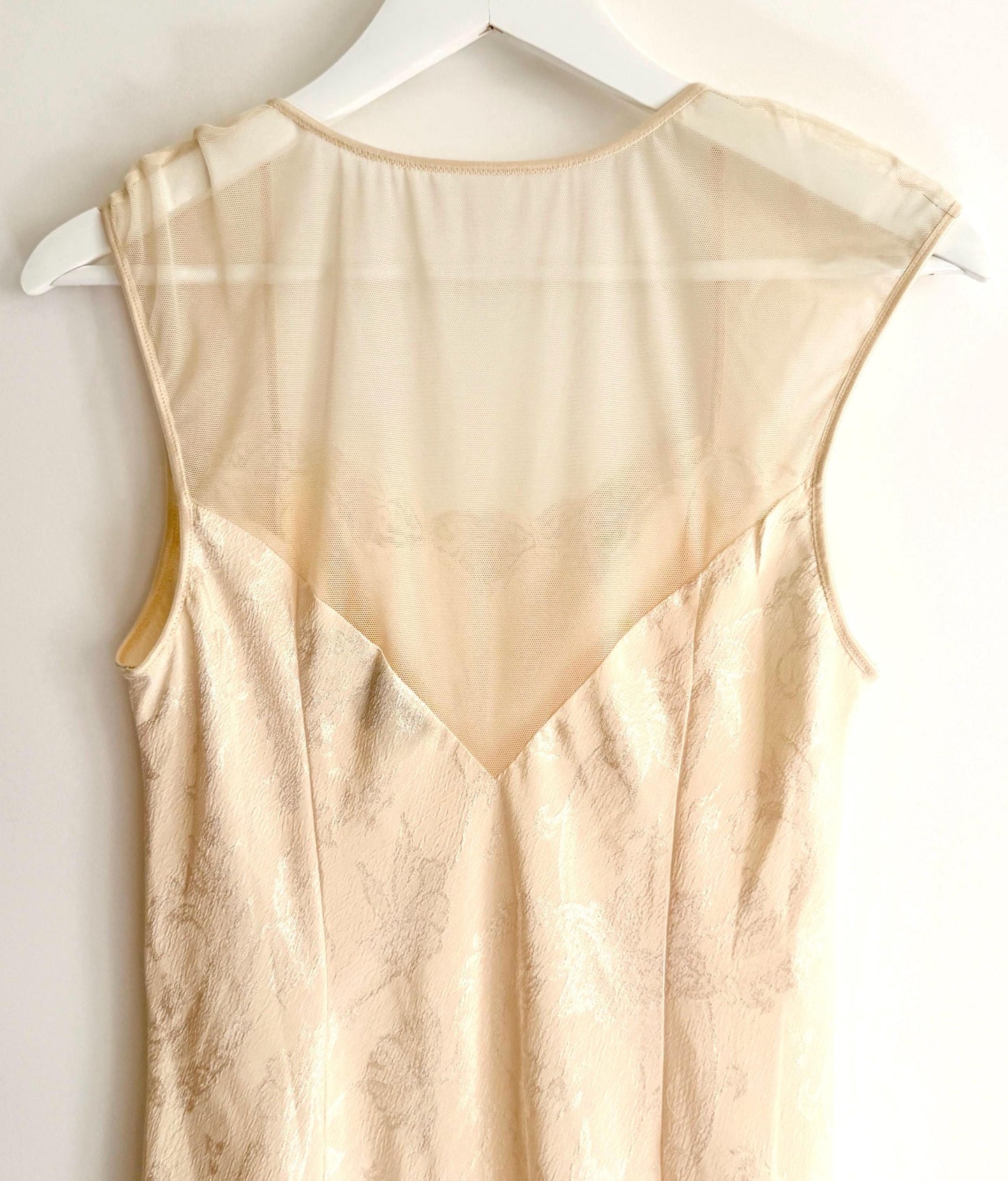 Vintage 90s Victorias Secret Nightie Ivory Slip Dress with Lace Trim