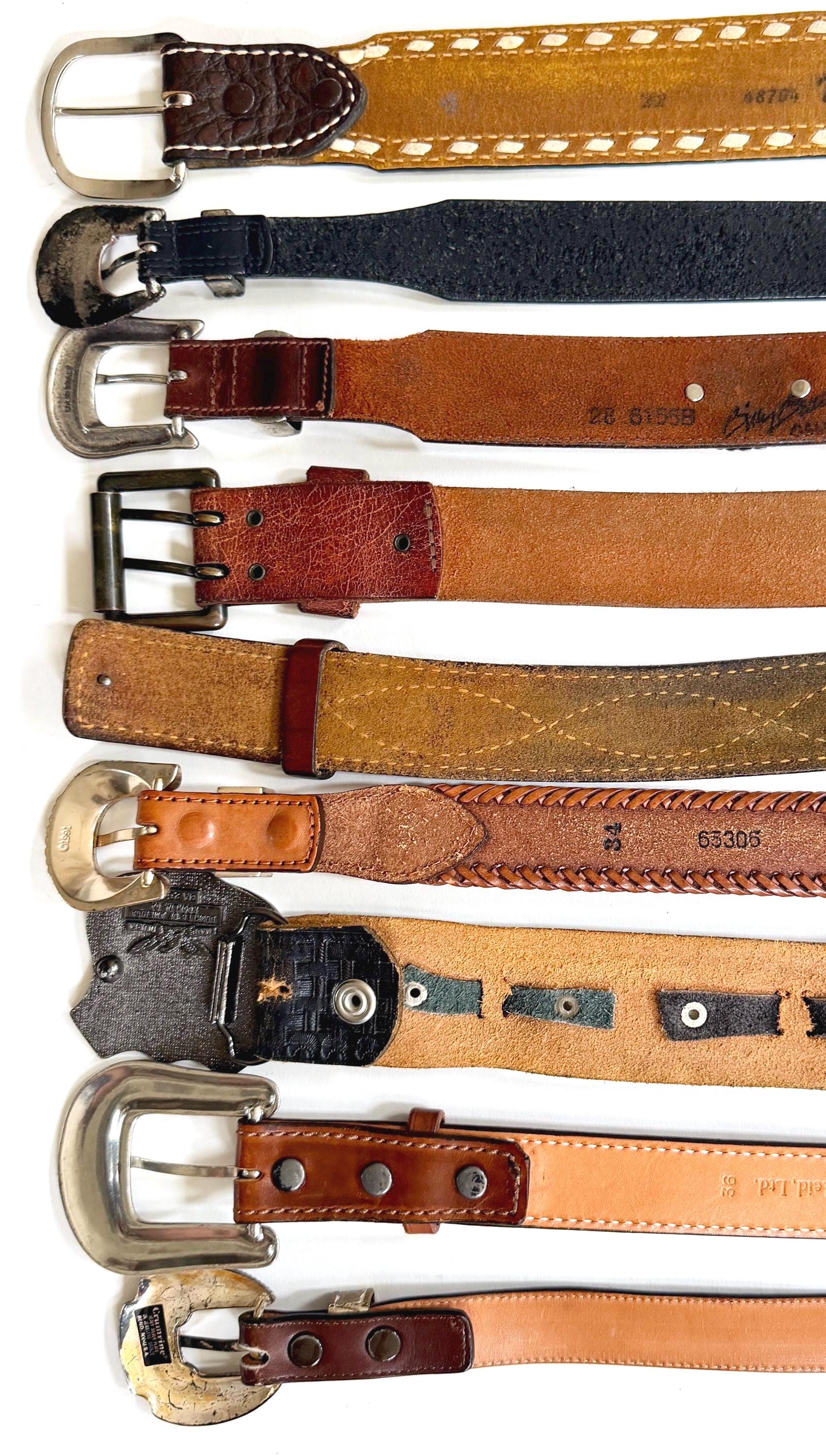 Vintage Western Belt Brown Black Leather Strap