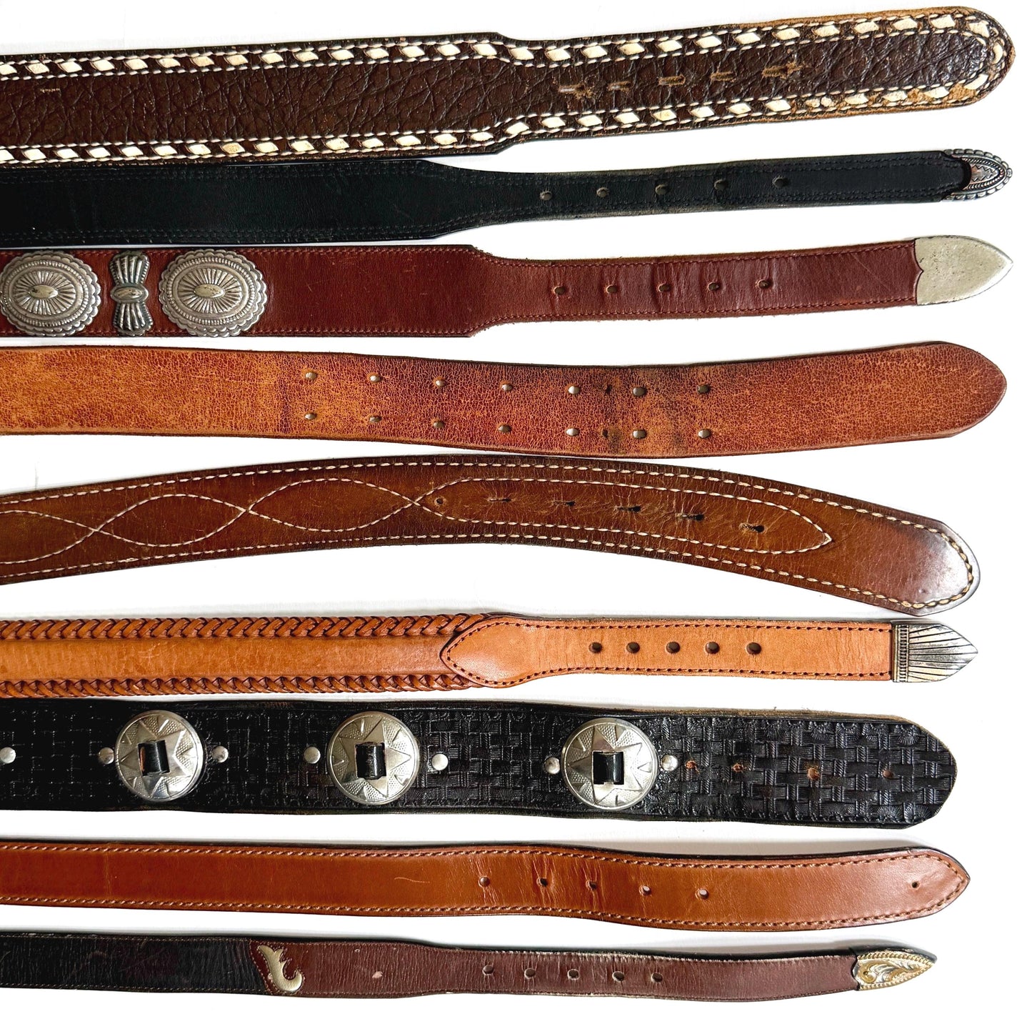 Vintage Western Belt Brown Black Leather Strap