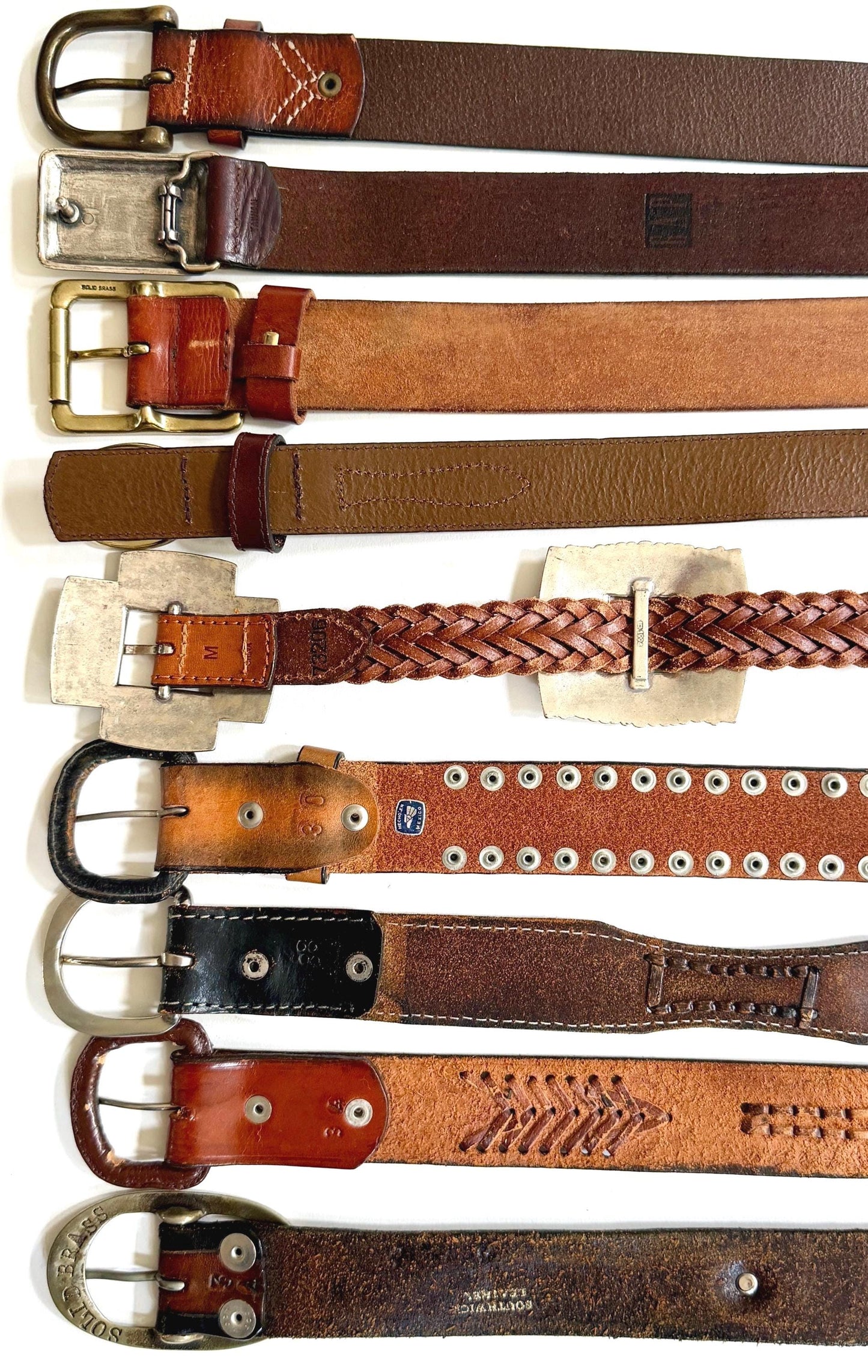 Vintage Western Belt Brown Leather Strap Concho Studded