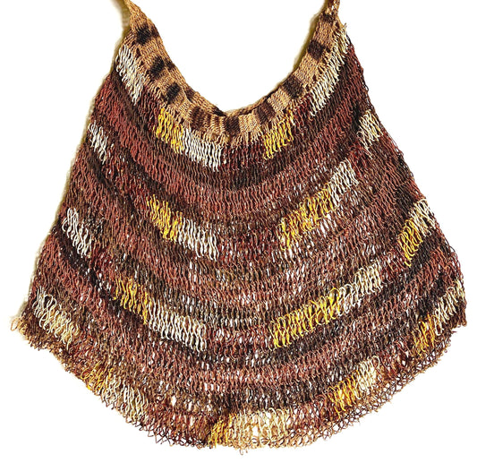 Vintage Artisan Open Weave Bag Polychrome Papua New Guinea Bilum
