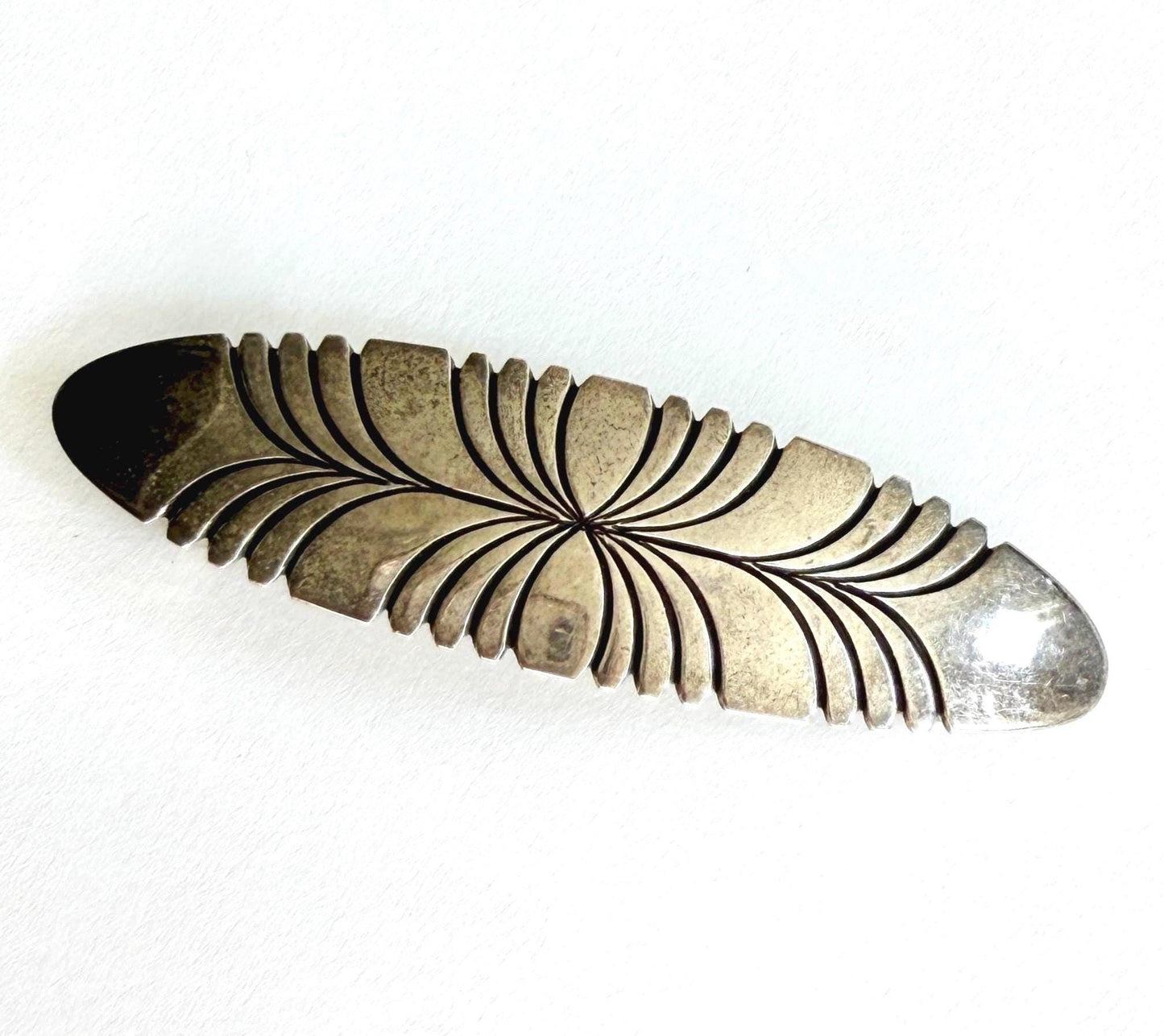 Vintage Navajo Sterling Silver Barrette Hair Clip