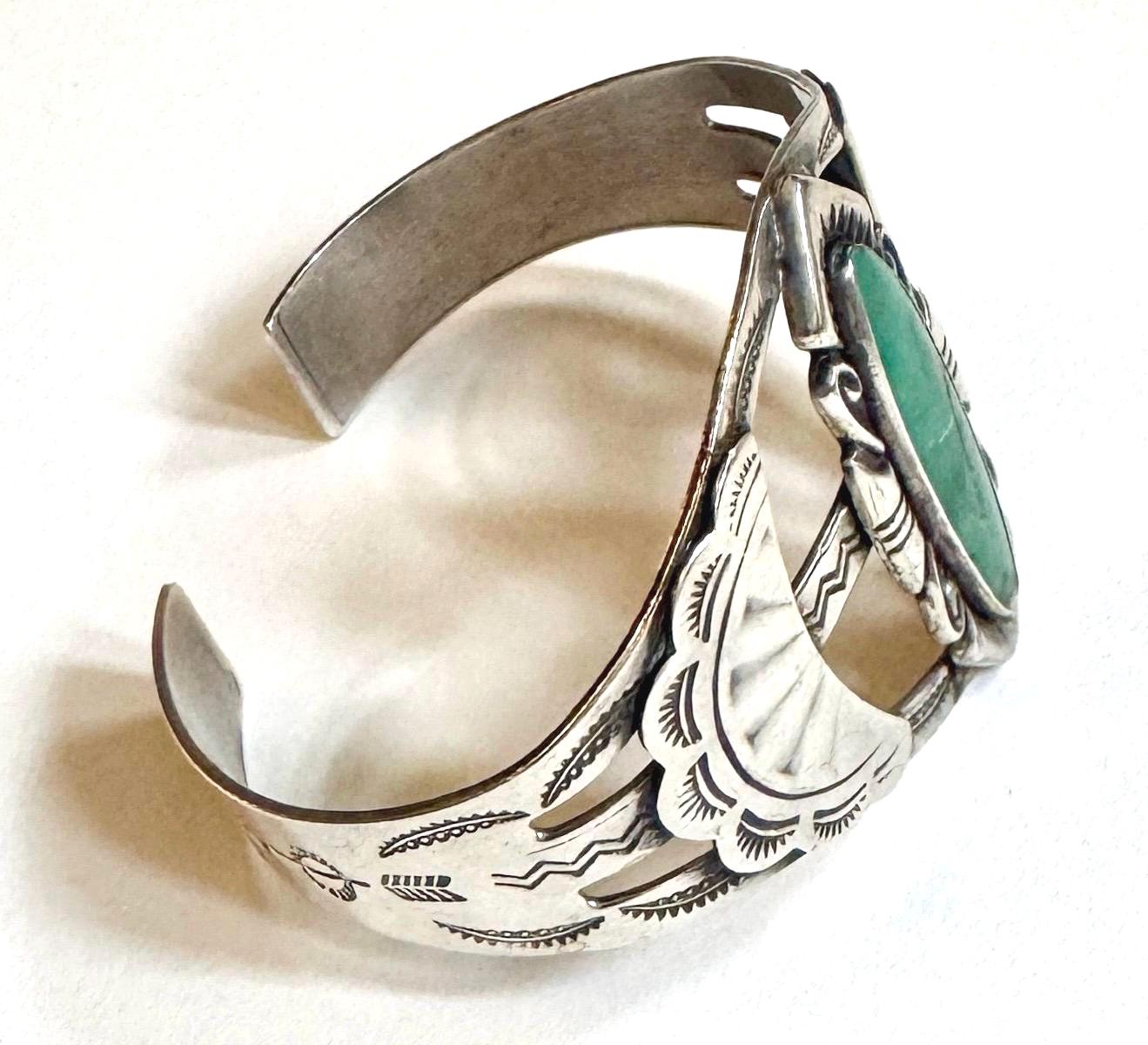 Fred Harvey Era Turquoise Cuff Bracelet Vintage Bell Trading