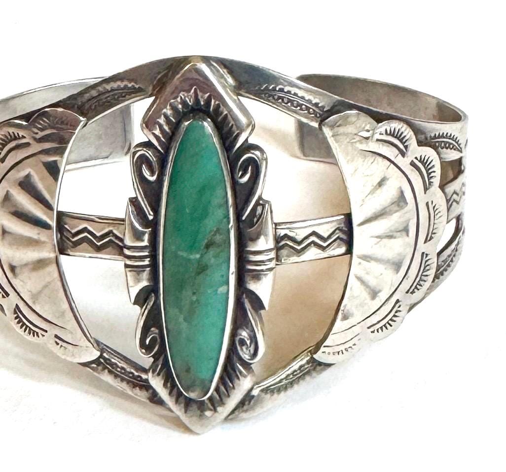 Fred Harvey Era Turquoise Cuff Bracelet Vintage Bell Trading