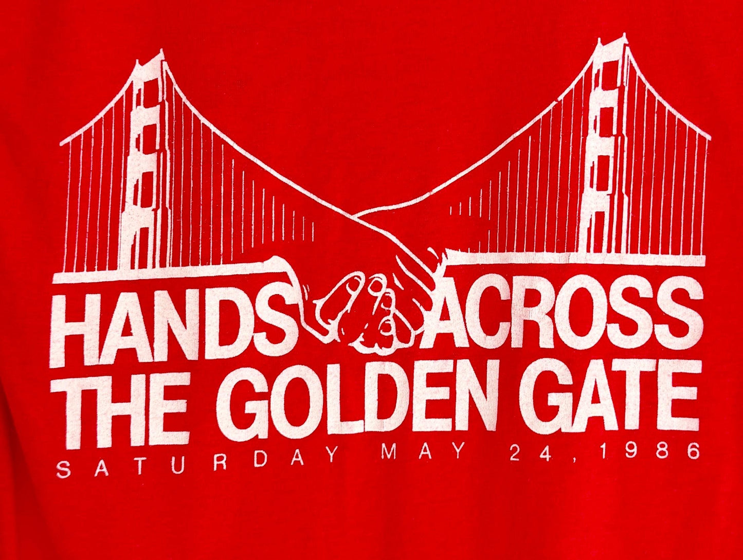 Genuine 80s Coke Tshirt Red Hands Across The Golden Gate San Francisco
