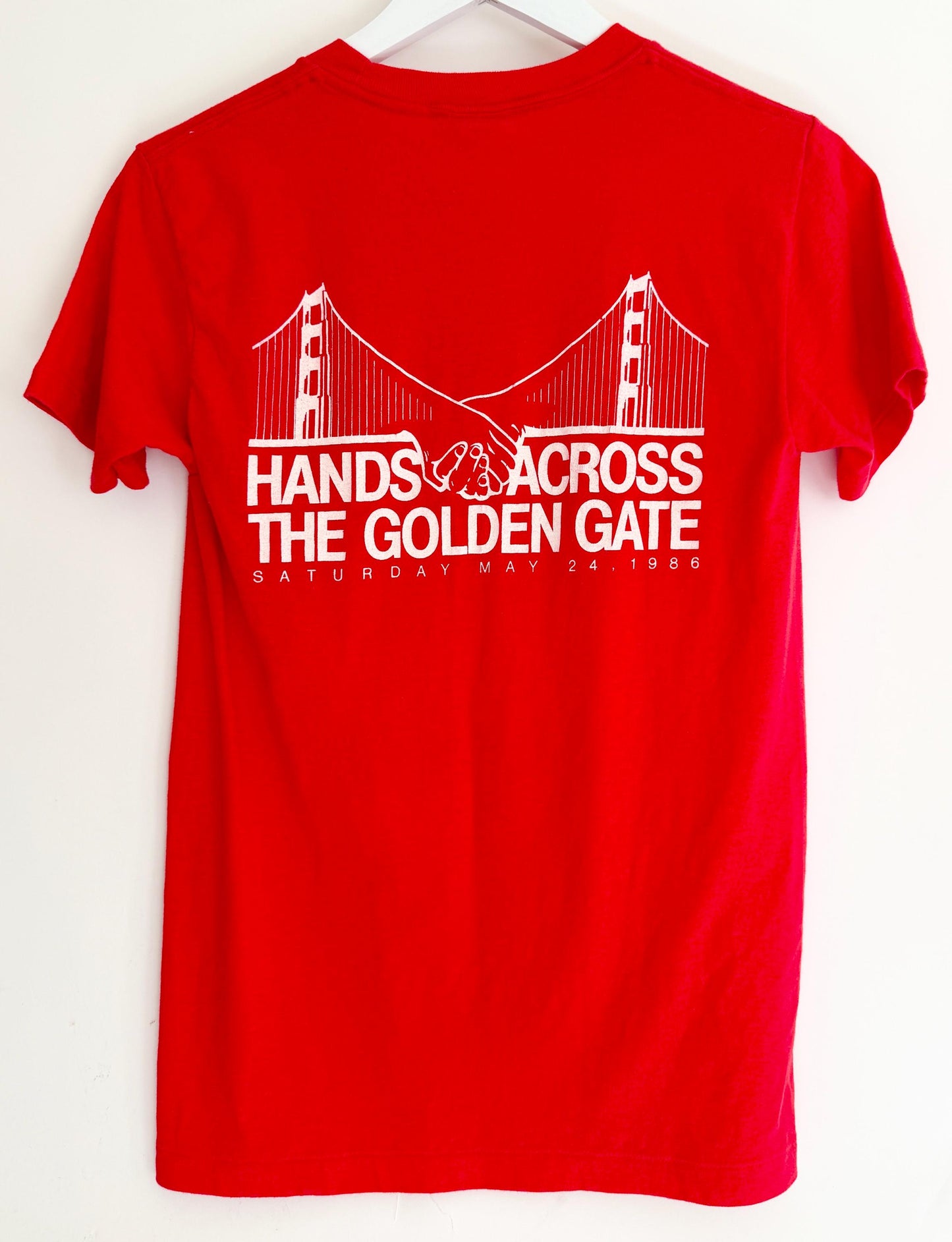 Genuine 80s Coke Tshirt Red Hands Across The Golden Gate San Francisco