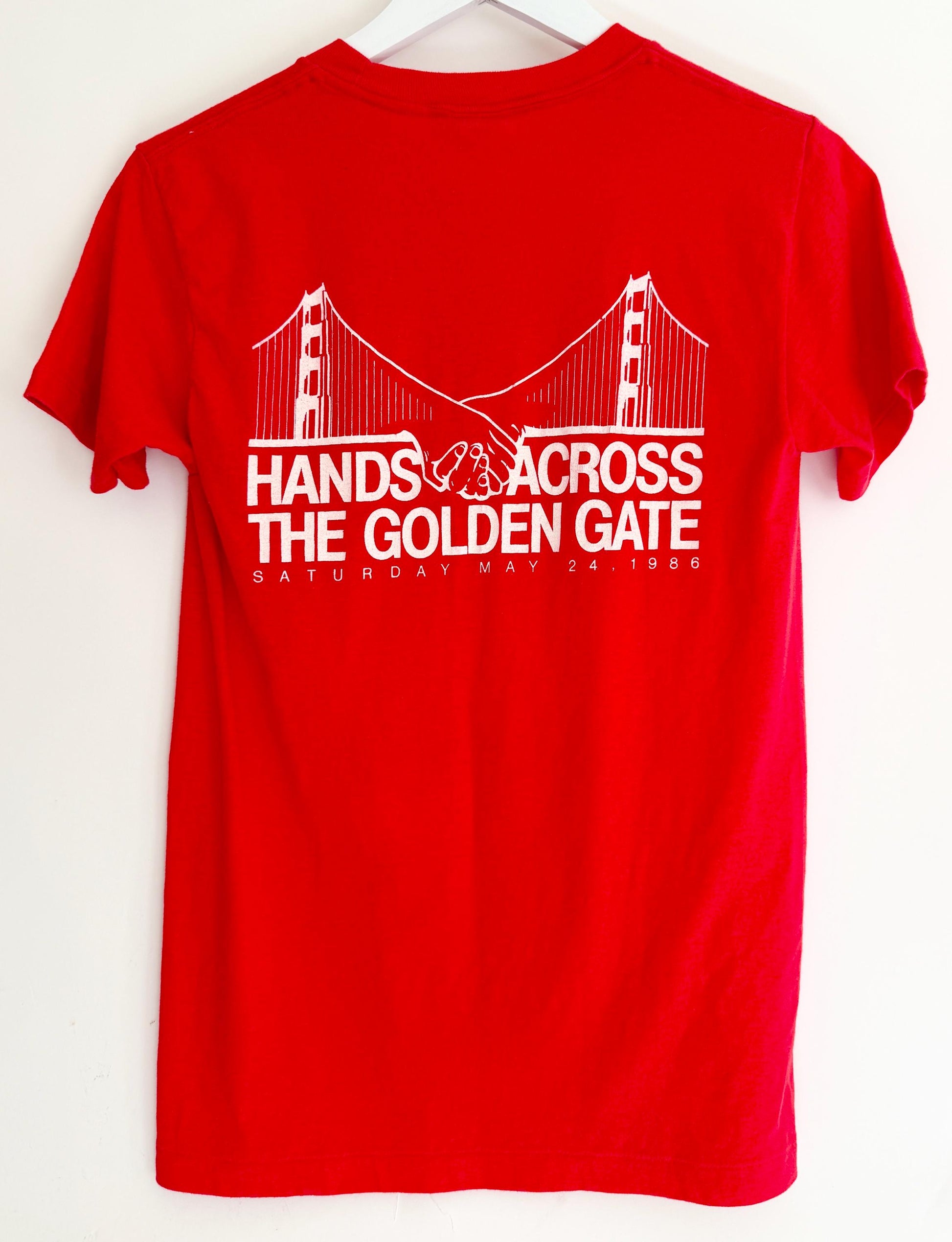 Genuine 80s Coke Tshirt Red Hands Across The Golden Gate San Francisco