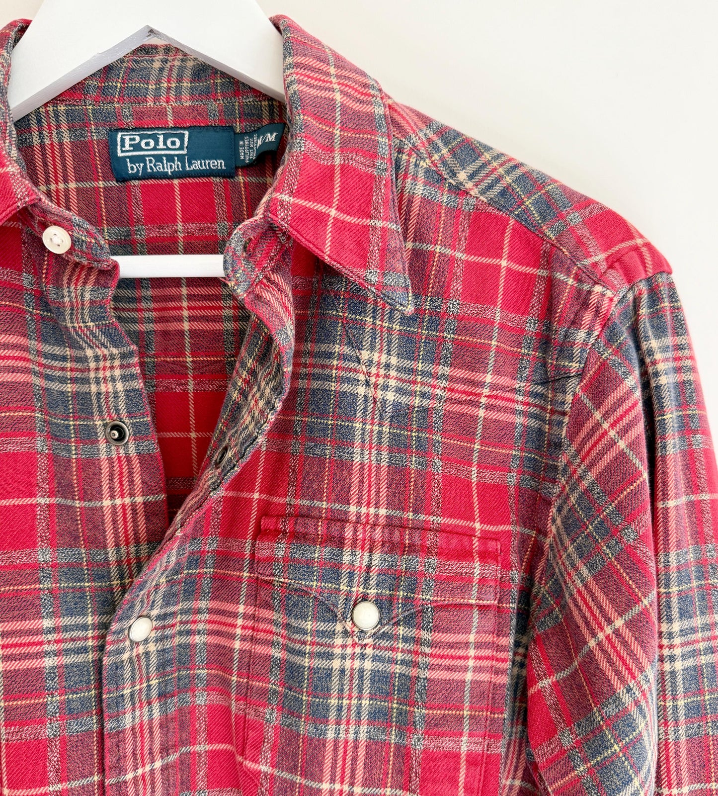 Vintage Polo Ralph Lauren Western Shirt Red Plaid 80s 90s