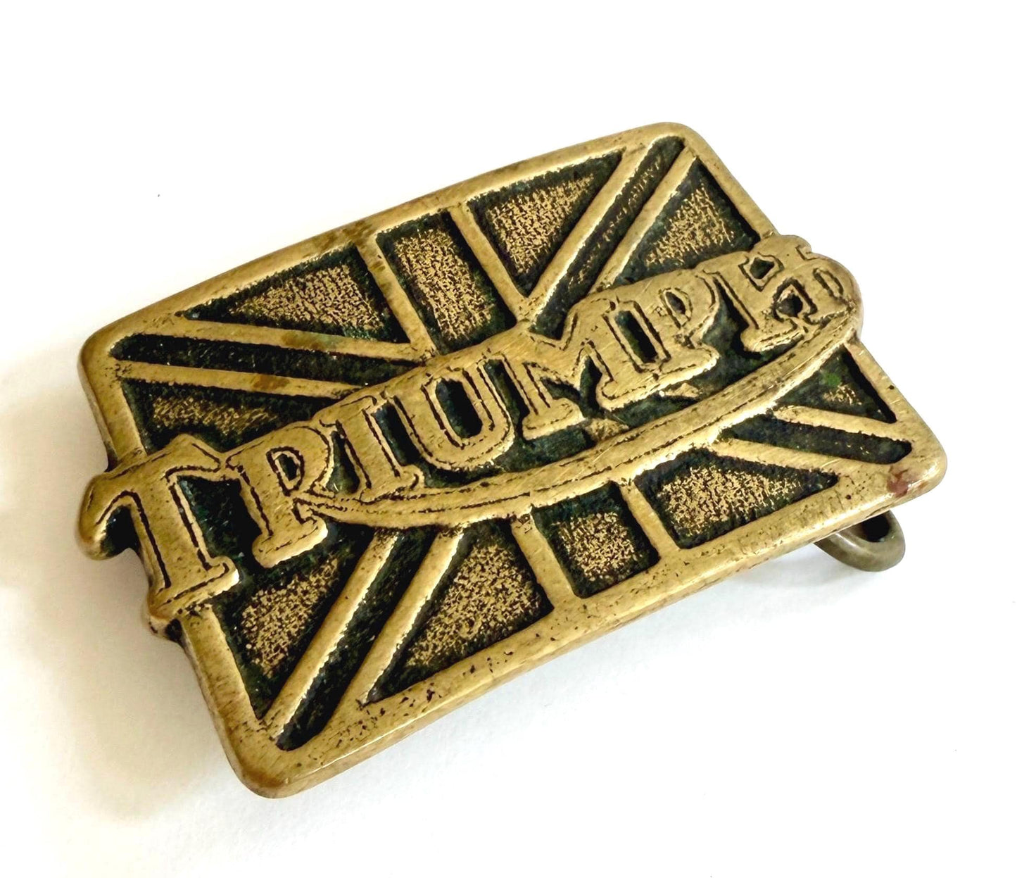 Vintage 70s Triumph Motorcycle Buckle 1976 Solid Brass