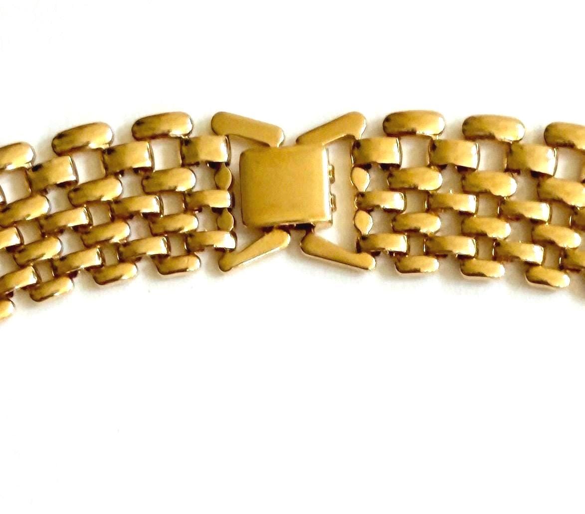 Vintage Slinky Gold Necklace 80s Minimalist Gold Tone Chain Link
