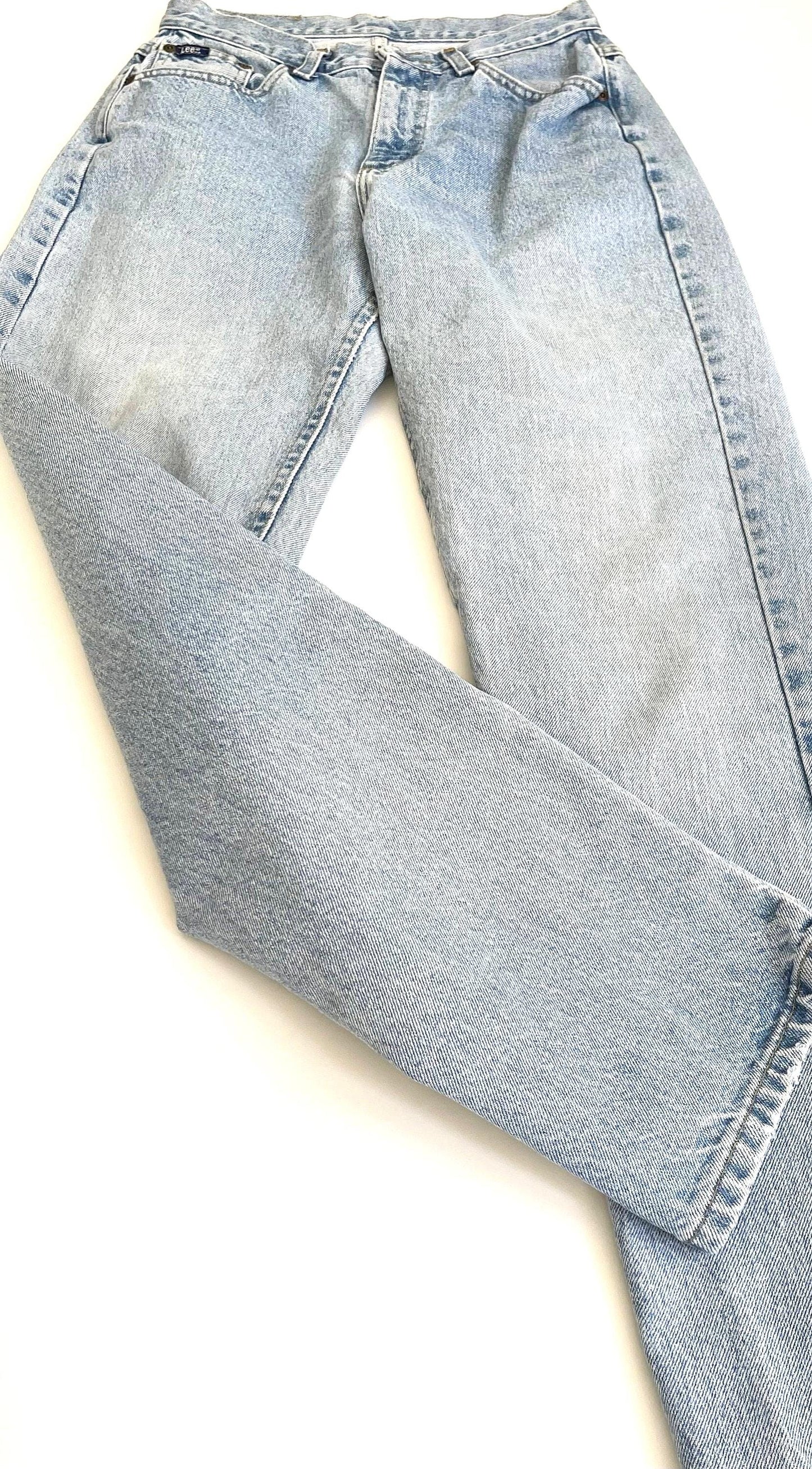 Vintage LEE Jeans 80s 90s High Waist Light Wash Denim