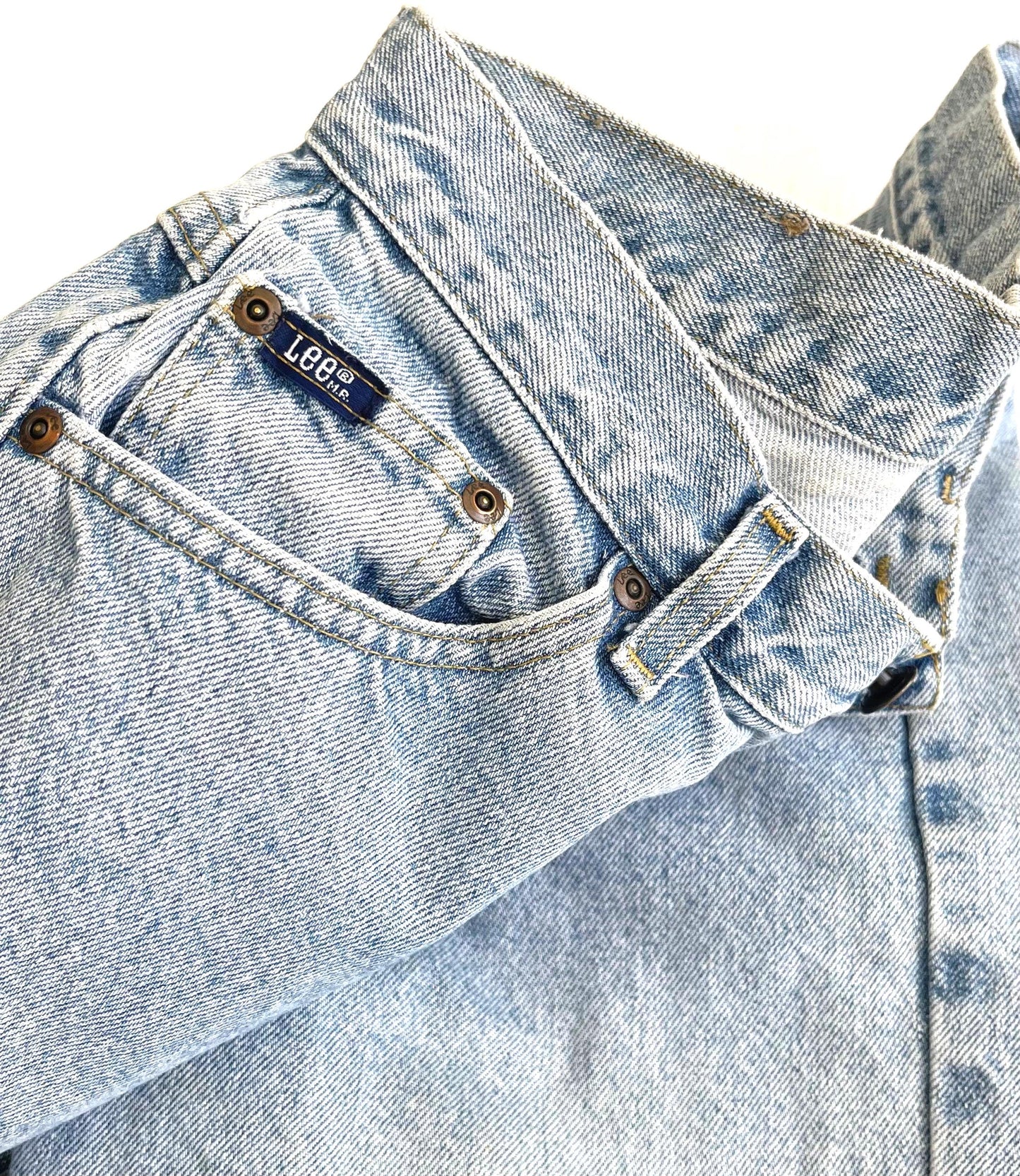 Vintage LEE Jeans 80s 90s High Waist Light Wash Denim