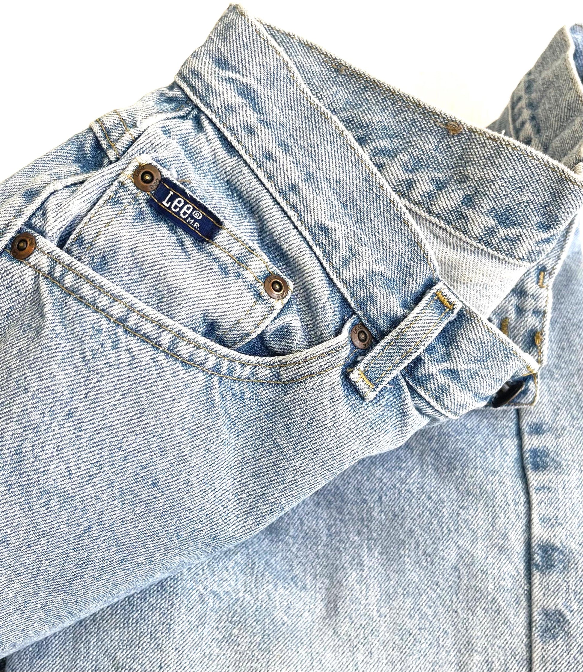 Vintage LEE Jeans 80s 90s High Waist Light Wash Denim