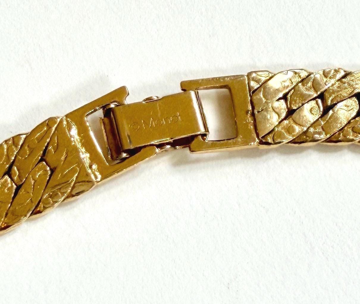 Vintage Monet Gold Choker Necklace 80s 90s Minimalist Gold Tone Chain
