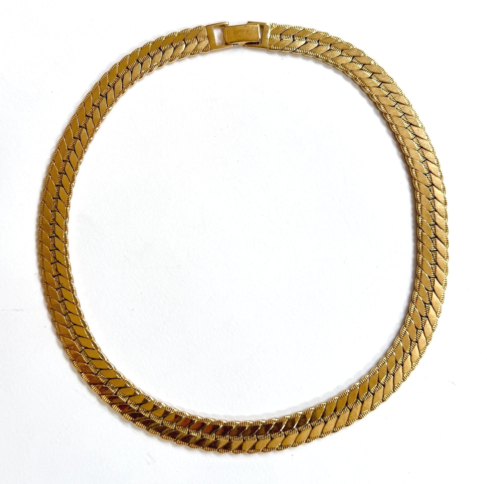 Vintage Monet Gold Choker Necklace 80s 90s Minimalist Gold Tone Chain