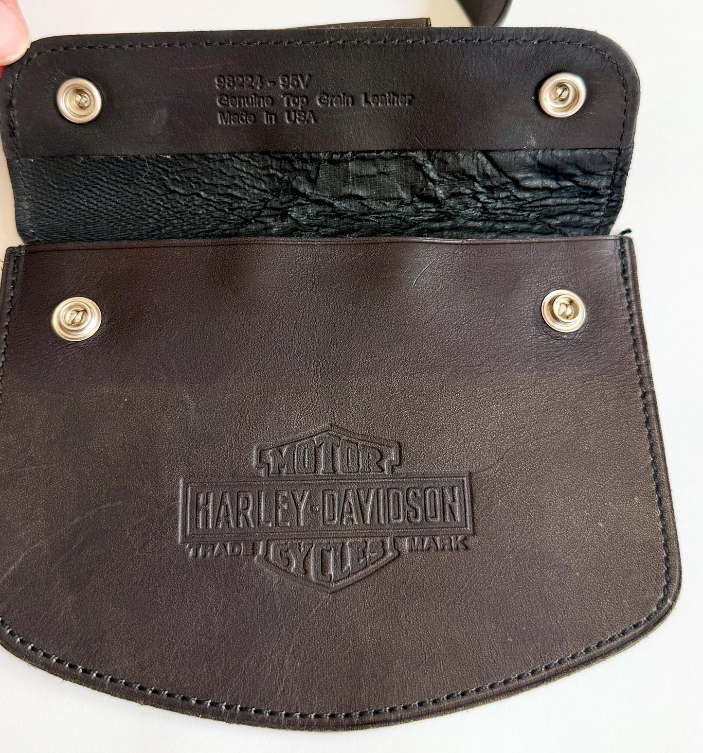 Vintage Harley Davidson Leather Belt Pouch Biker Bag