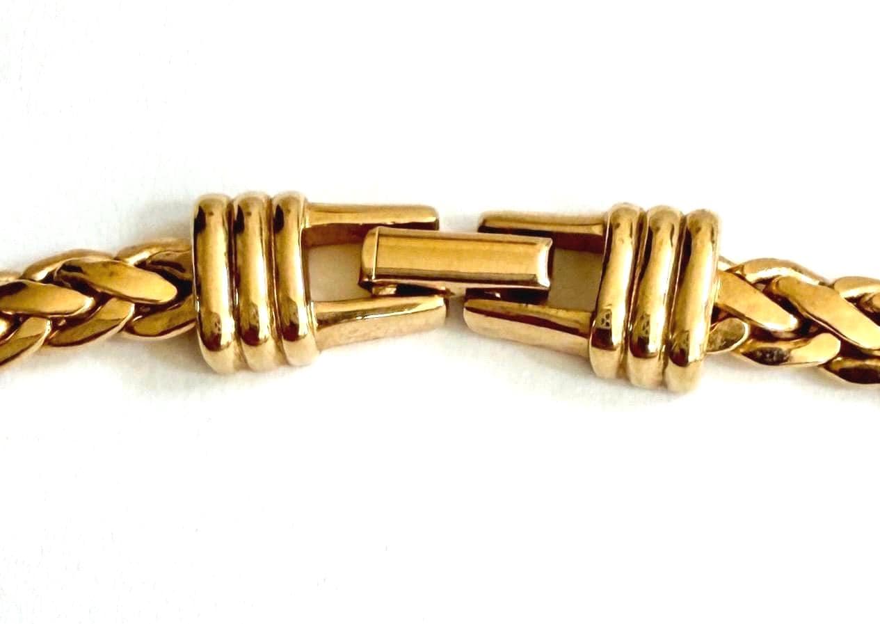 Vintage 90s Swarovski Crystal Gold Choker Necklace