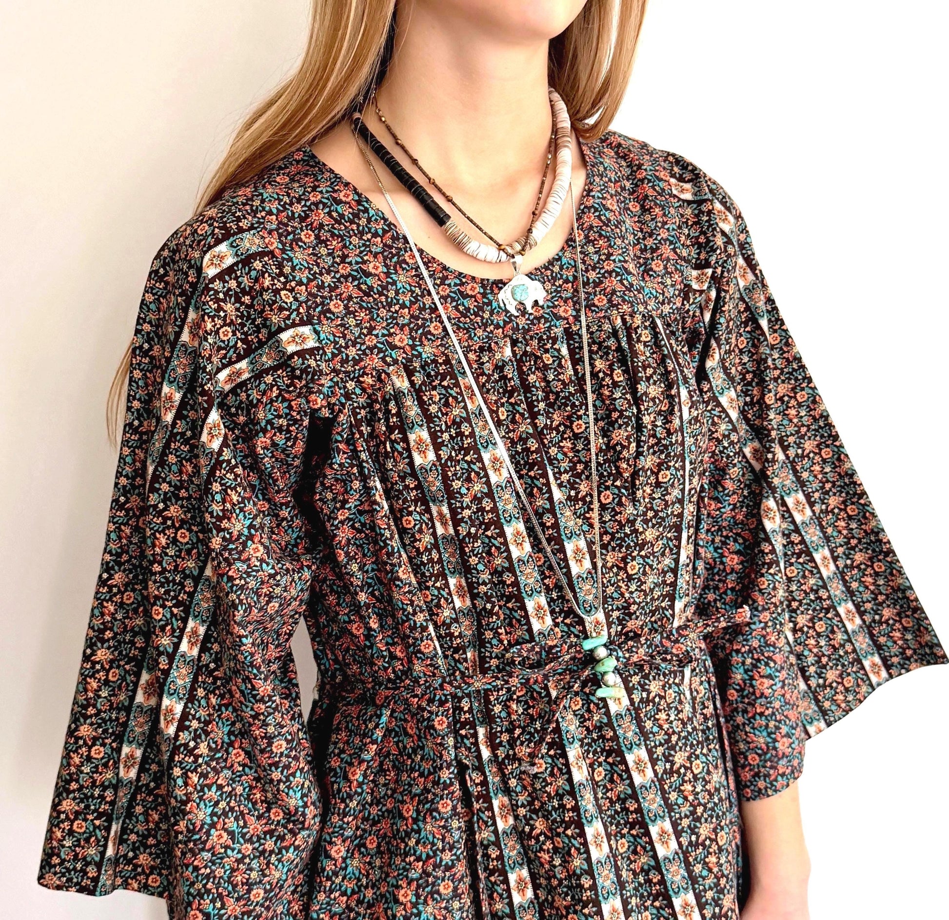 Handmade Floral Prairie Dress Romantic Western Boho
